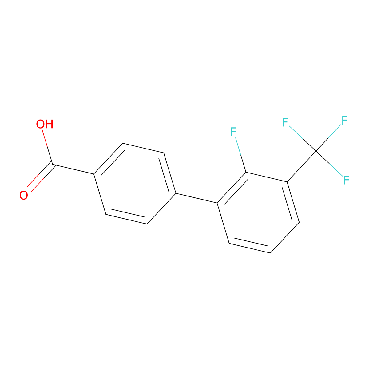 4-(2-Fluoro-3-trifluoromethylphenyl)benzoic acid molecular structure, CAS 1261896-07-4
