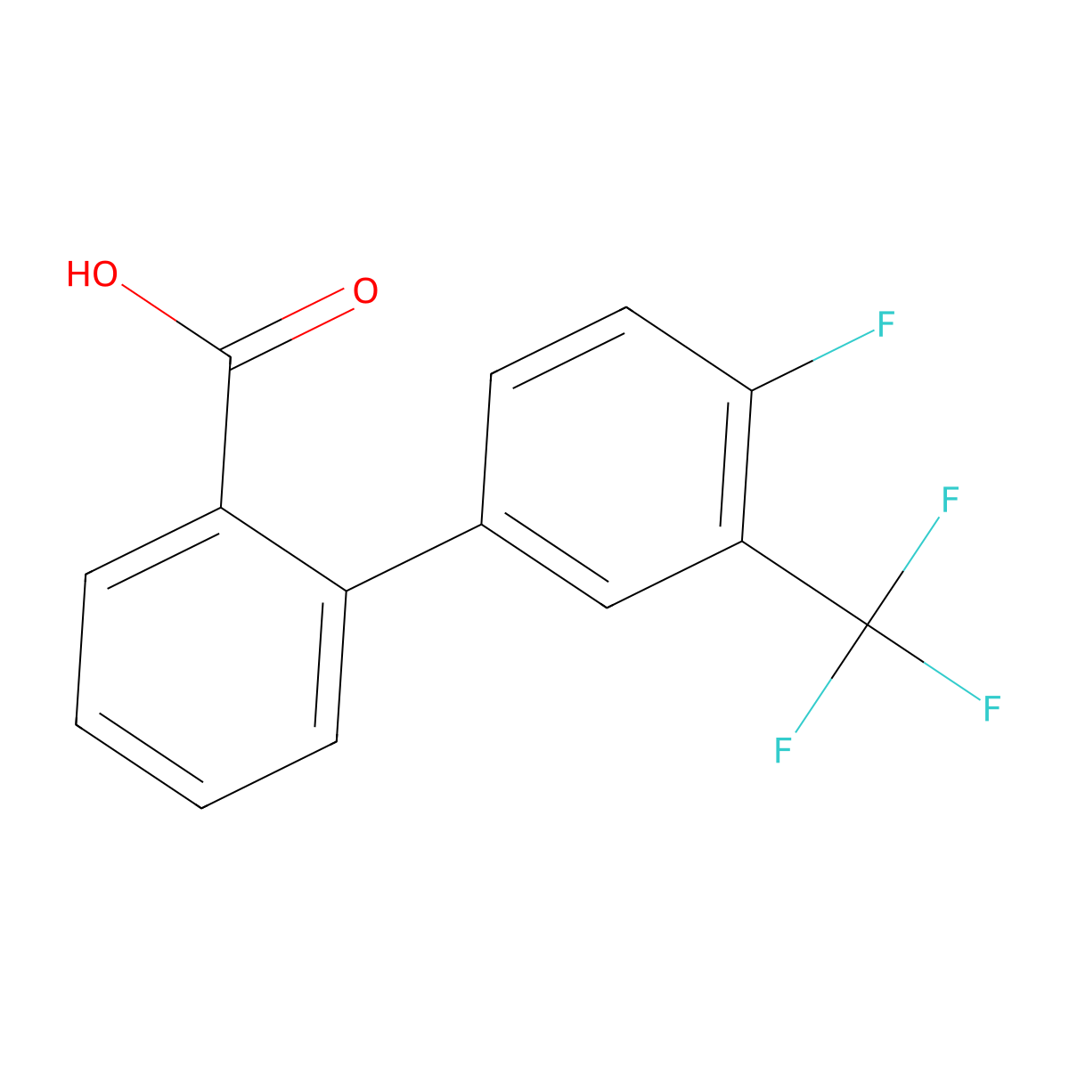 2-(4-Fluoro-3-trifluoromethylphenyl)benzoic acid molecular structure, CAS 1261896-08-5