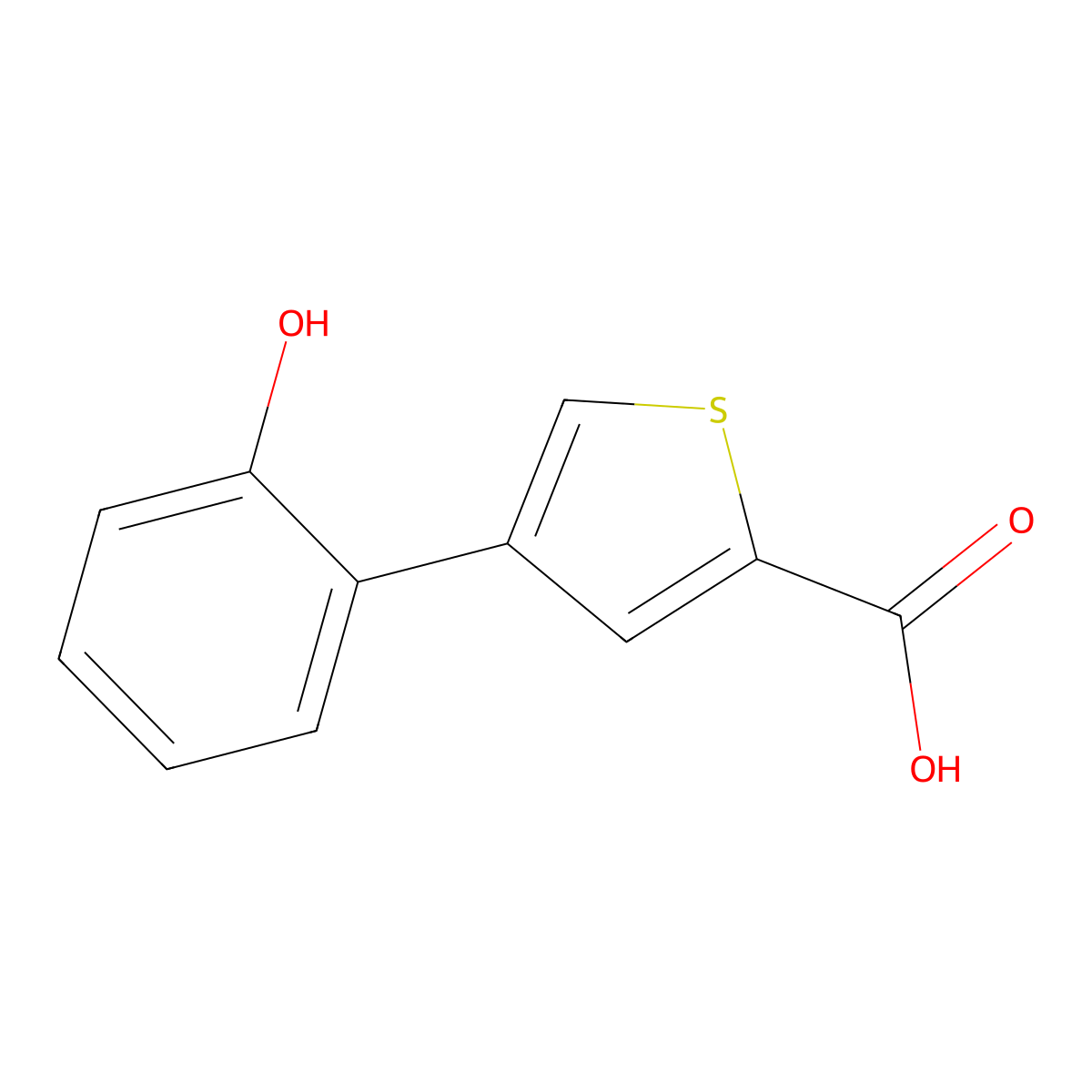 4-(2-Hydroxyphenyl)thiophene-2-carboxylic acid molecular structure, CAS 1261896-15-4