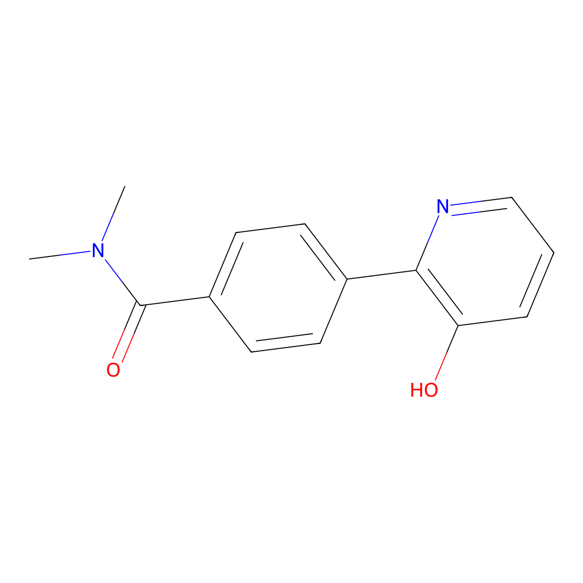 4-(3-hydroxypyridin-2-yl)-N,N-dimethylbenzamide molecular structure, CAS 1261896-21-2