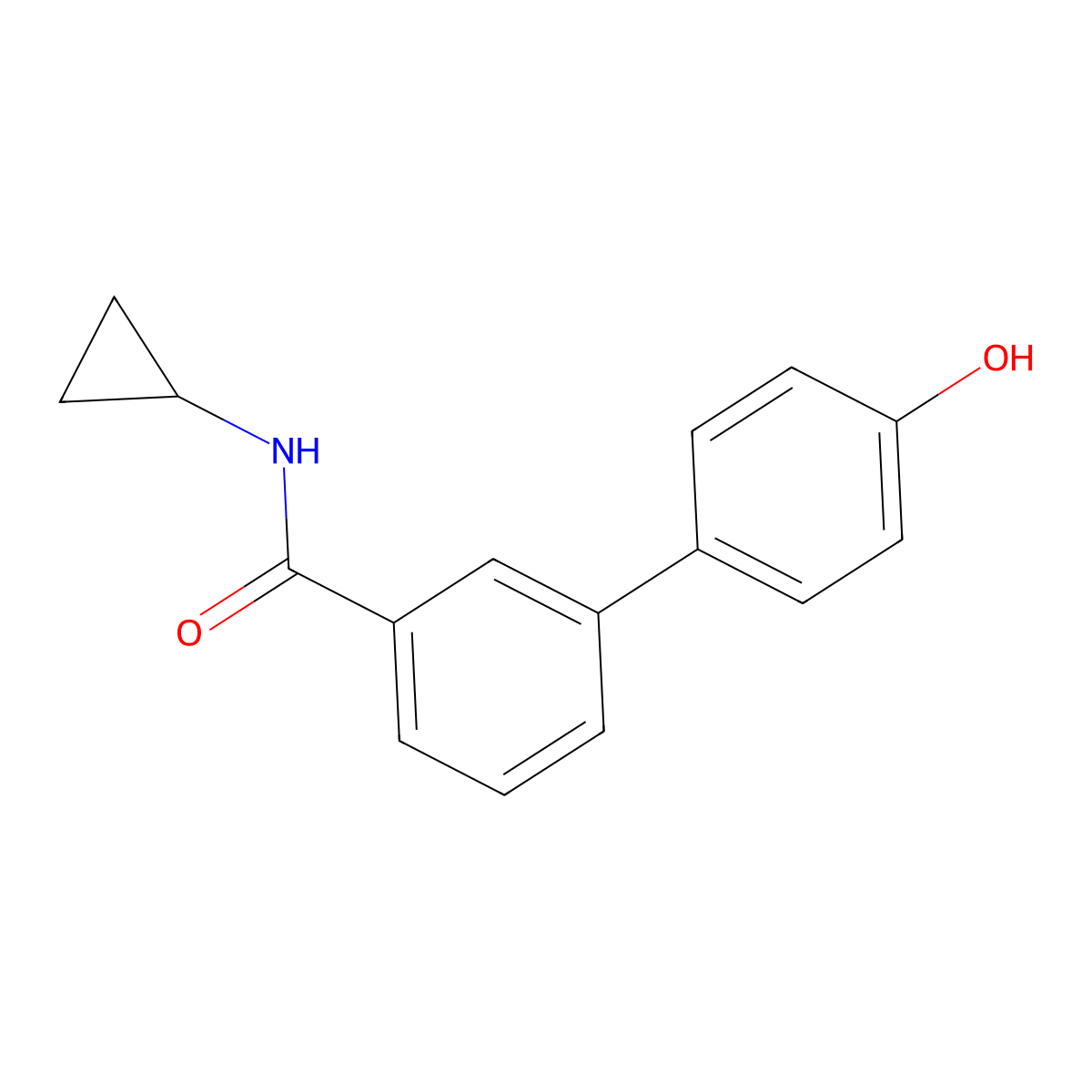 4-[3-(Cyclopropylaminocarbonyl)phenyl]phenol molecular structure, CAS 1261896-22-3