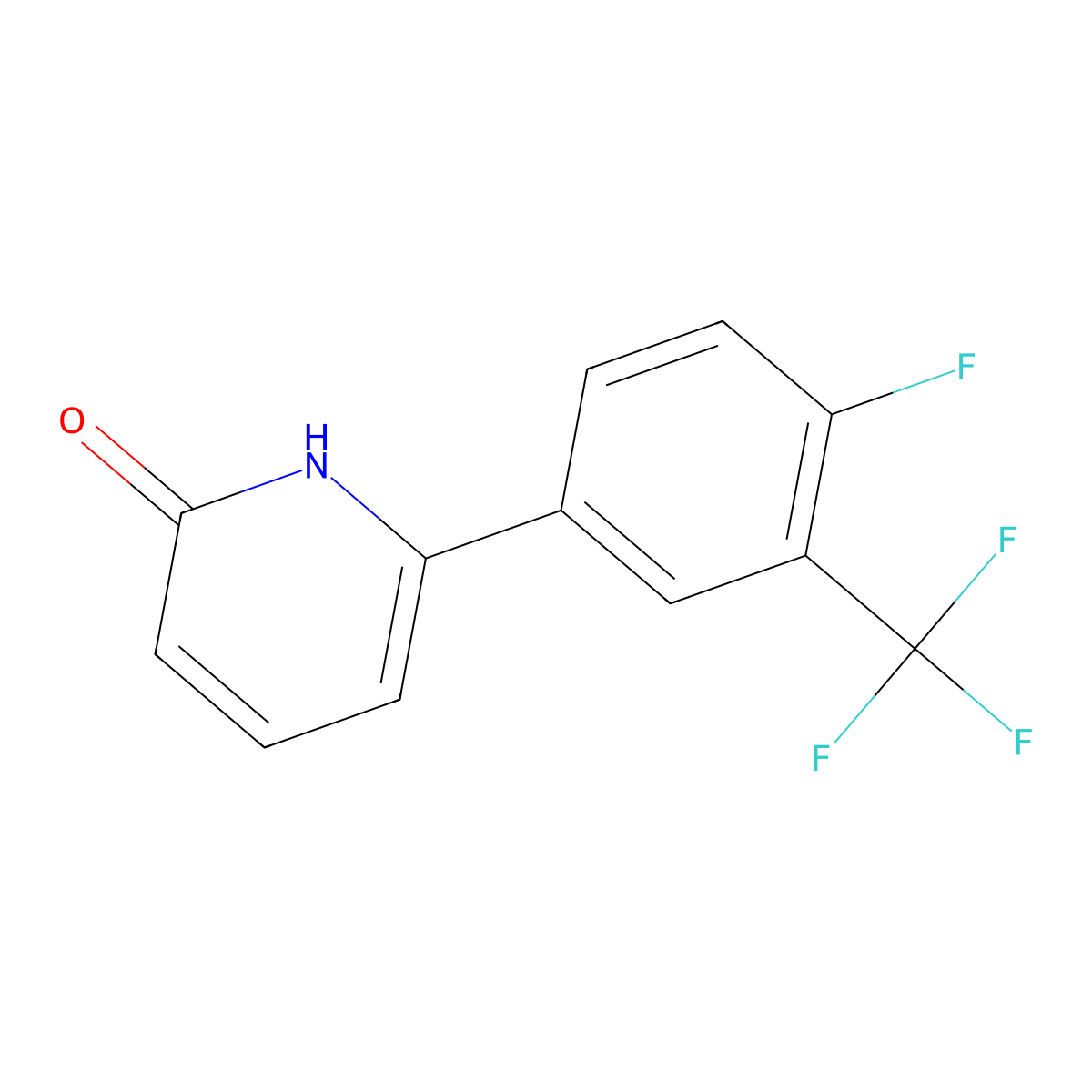 6-(4-Fluoro-3-trifluoromethylphenyl)-2-hydroxypyridine molecular structure, CAS 1261896-26-7