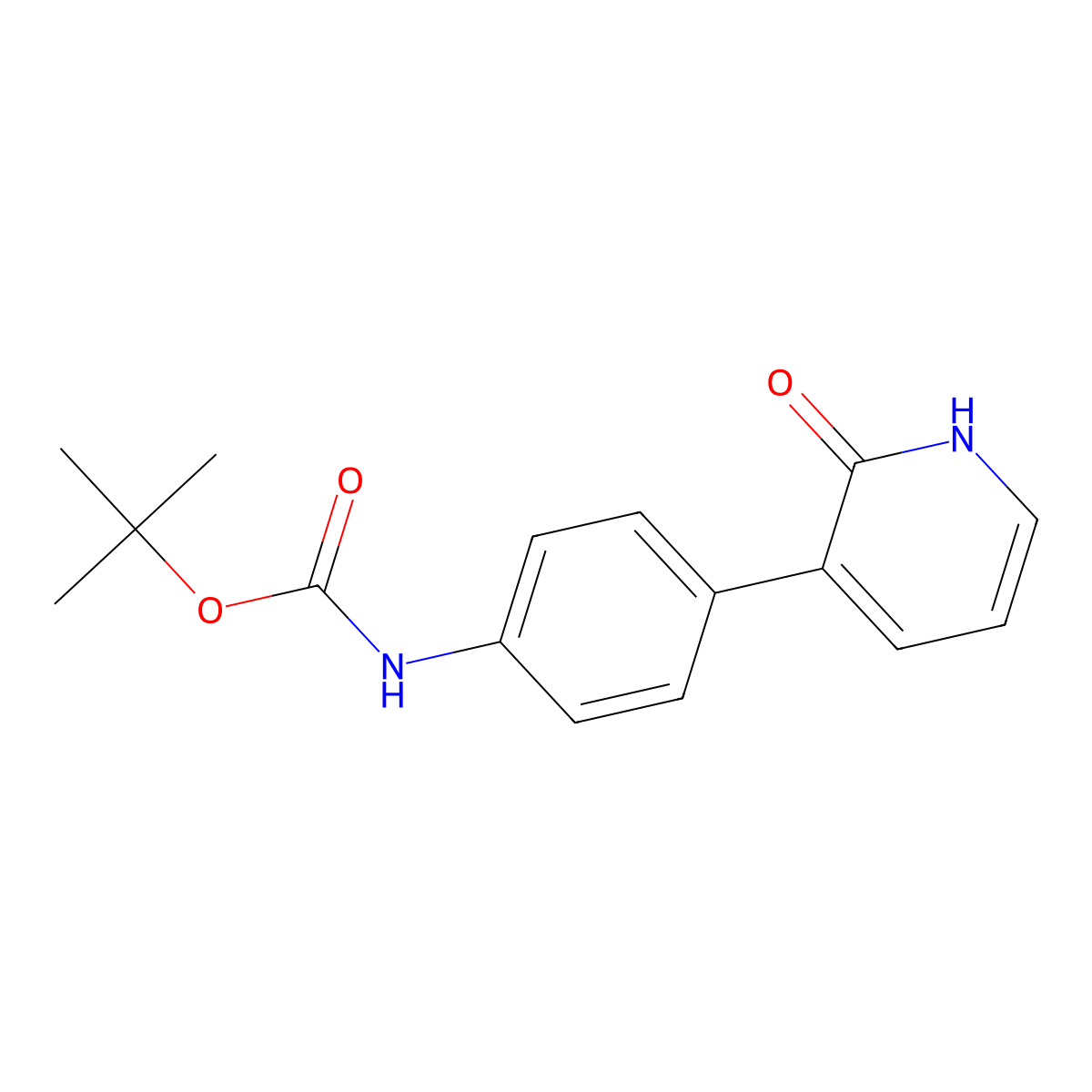 tert-Butyl (4-(2-hydroxypyridin-3-yl)phenyl)carbamate molecular structure, CAS 1261896-32-5