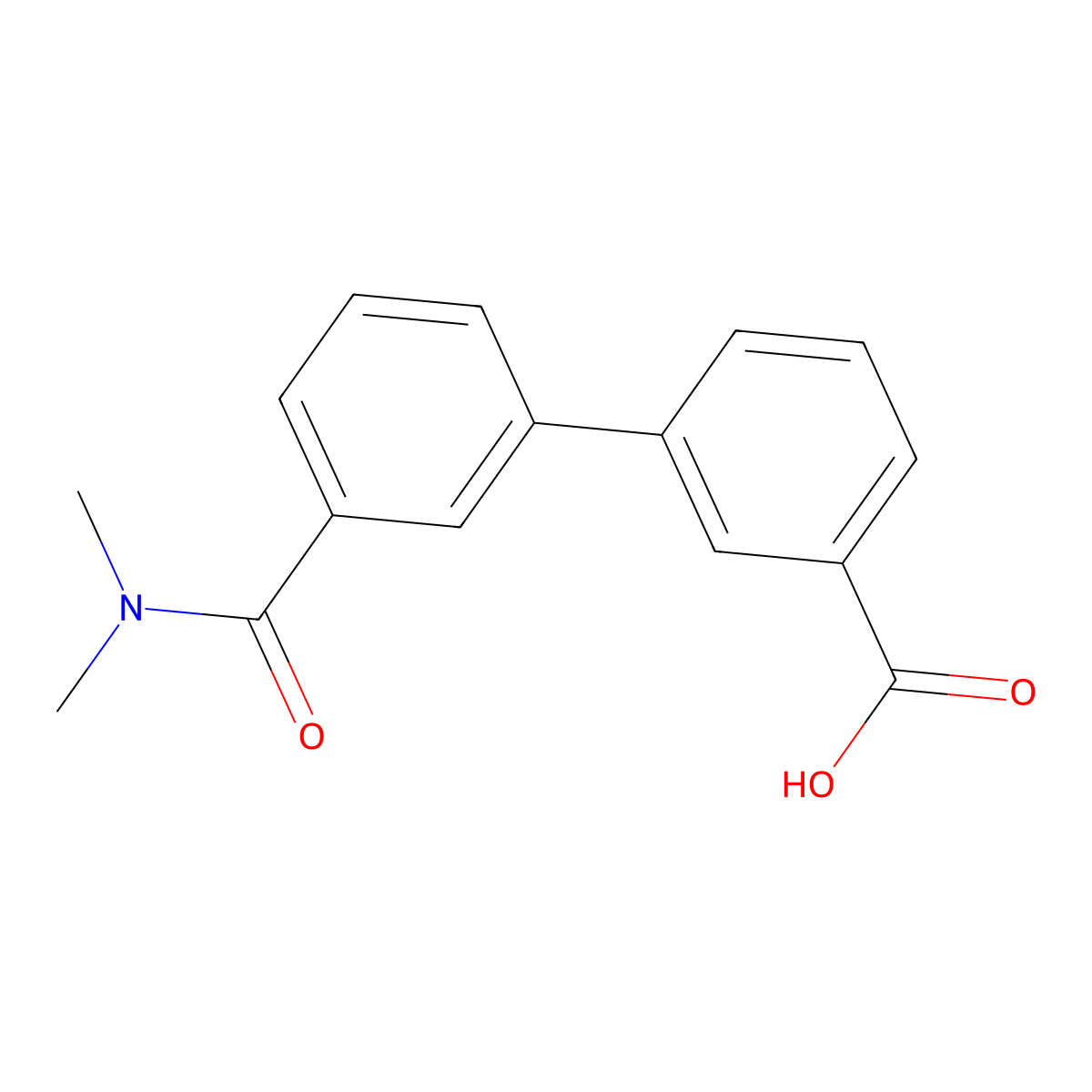 3-[3-(N,N-Dimethylaminocarbonyl)phenyl]benzoic acid molecular structure, CAS 1261896-40-5