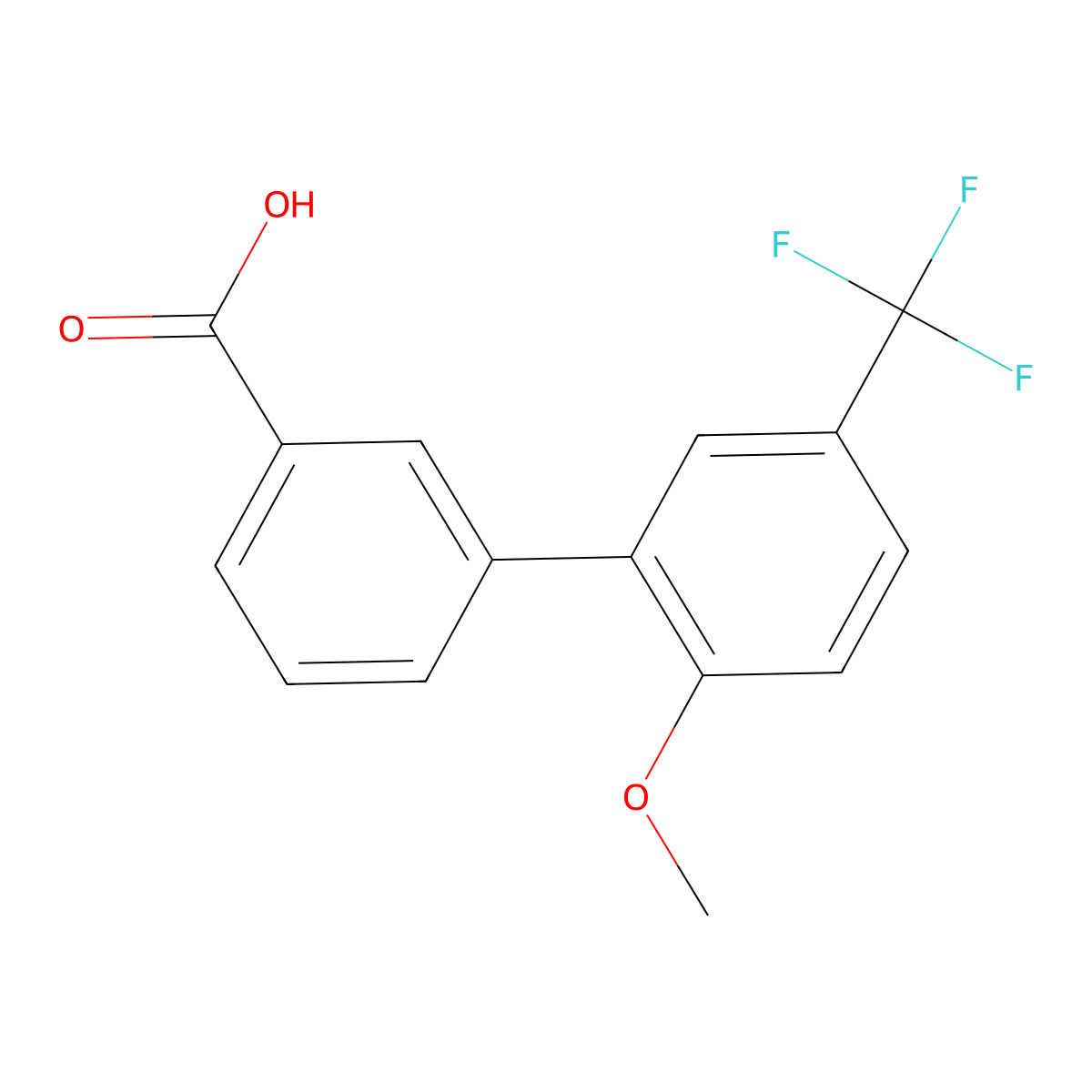 3-(2-Methoxy-5-trifluoromethylphenyl)benzoic acid molecular structure, CAS 1261896-41-6