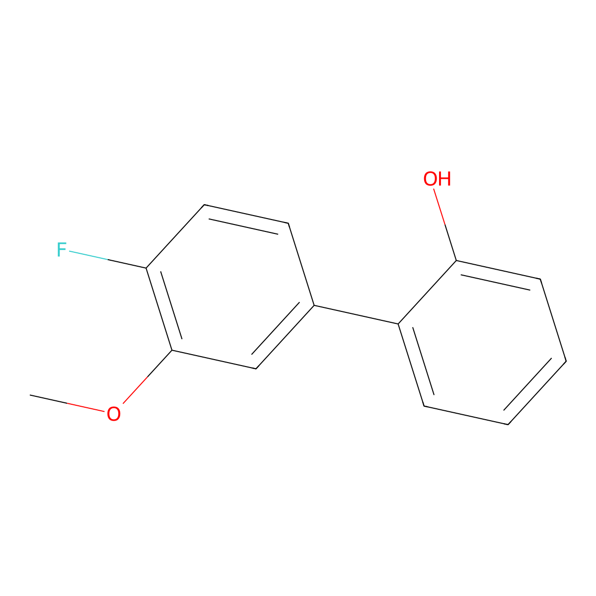 2-(4-Fluoro-3-methoxyphenyl)phenol molecular structure, CAS 1261896-42-7