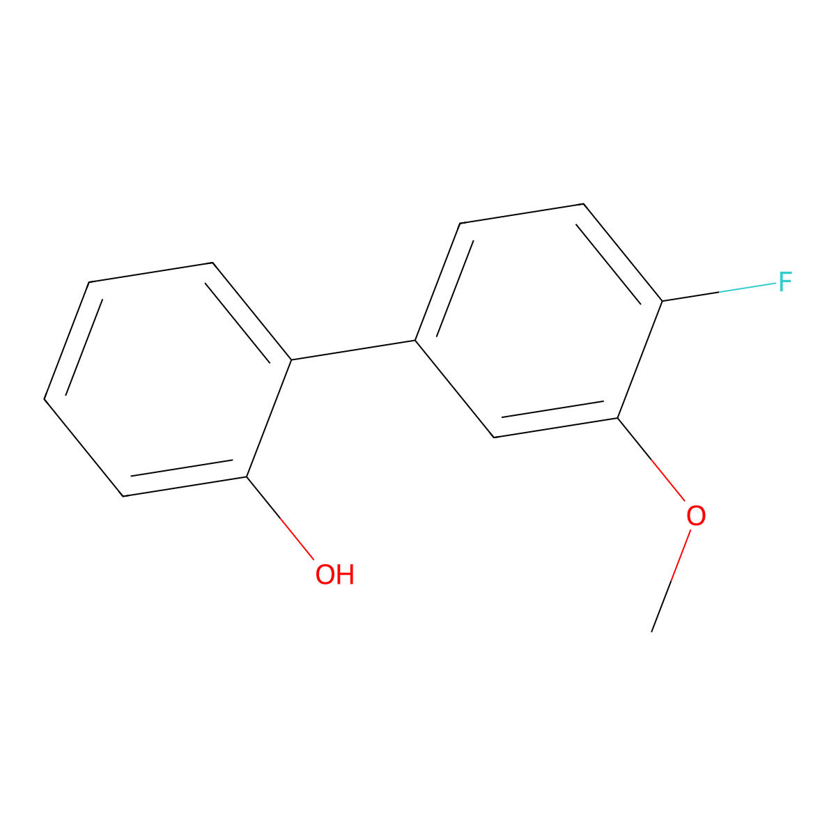 2-(4-Fluoro-3-methoxyphenyl)phenol molecular structure, CAS 1261896-42-7