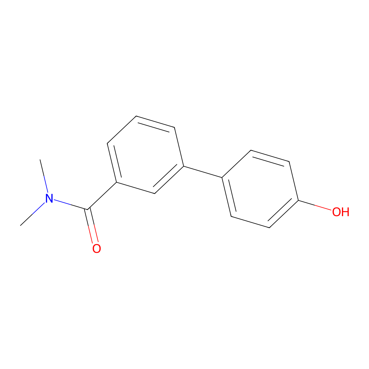 4-[3-(N,N-Dimethylaminocarbonyl)phenyl]phenol molecular structure, CAS 1261896-44-9