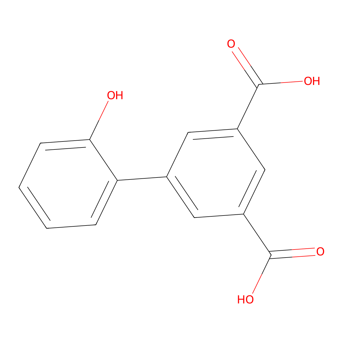 2-(3,5-Dicarboxyphenyl)phenol molecular structure, CAS 1261896-53-0