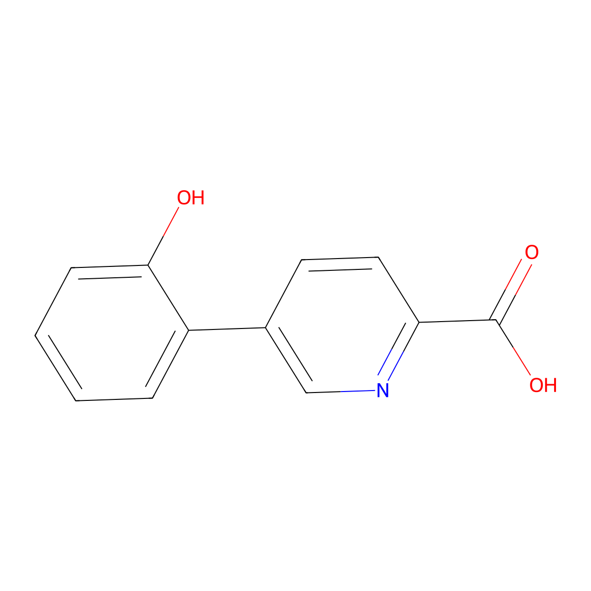 5-(2-Hydroxyphenyl)picolinic acid molecular structure, CAS 1261896-55-2