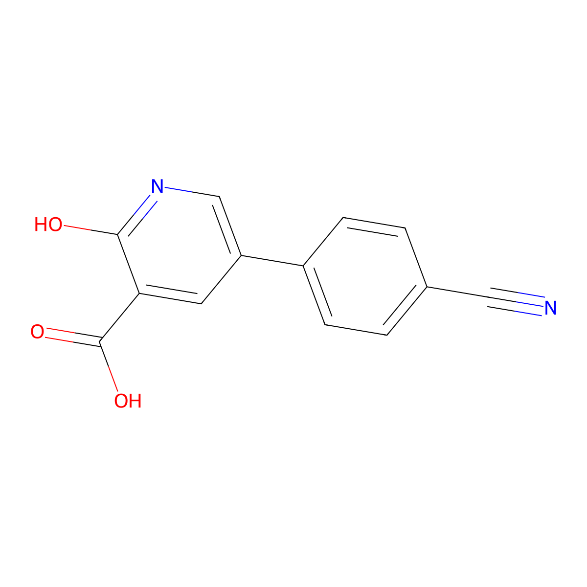 5-(4-Cyanophenyl)-2-hydroxynicotinic acid molecular structure, CAS 1261896-67-6