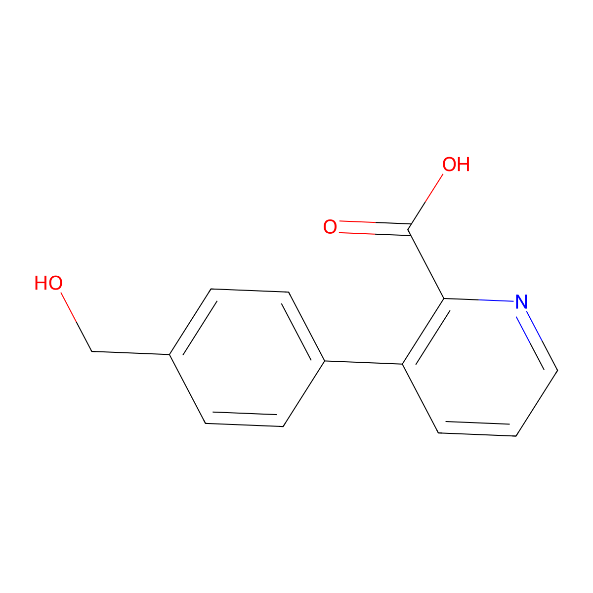 3-(4-Hydroxymethylphenyl)picolinic acid molecular structure, CAS 1261896-71-2