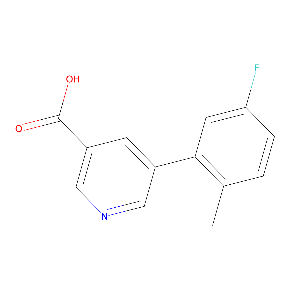 5-(5-Fluoro-2-methylphenyl)nicotinic acid molecular structure, CAS 1261896-75-6