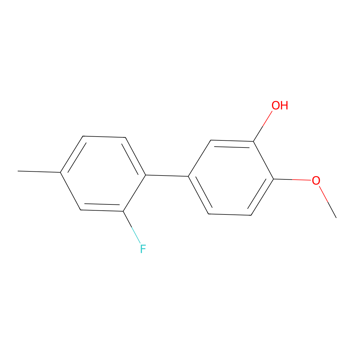 5-(2-Fluoro-4-methylphenyl)-2-methoxyphenol molecular structure, CAS 1261896-77-8