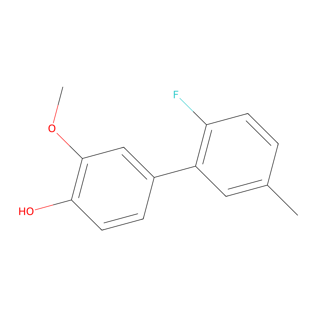 4-(2-Fluoro-5-methylphenyl)-2-methoxyphenol molecular structure, CAS 1261896-78-9