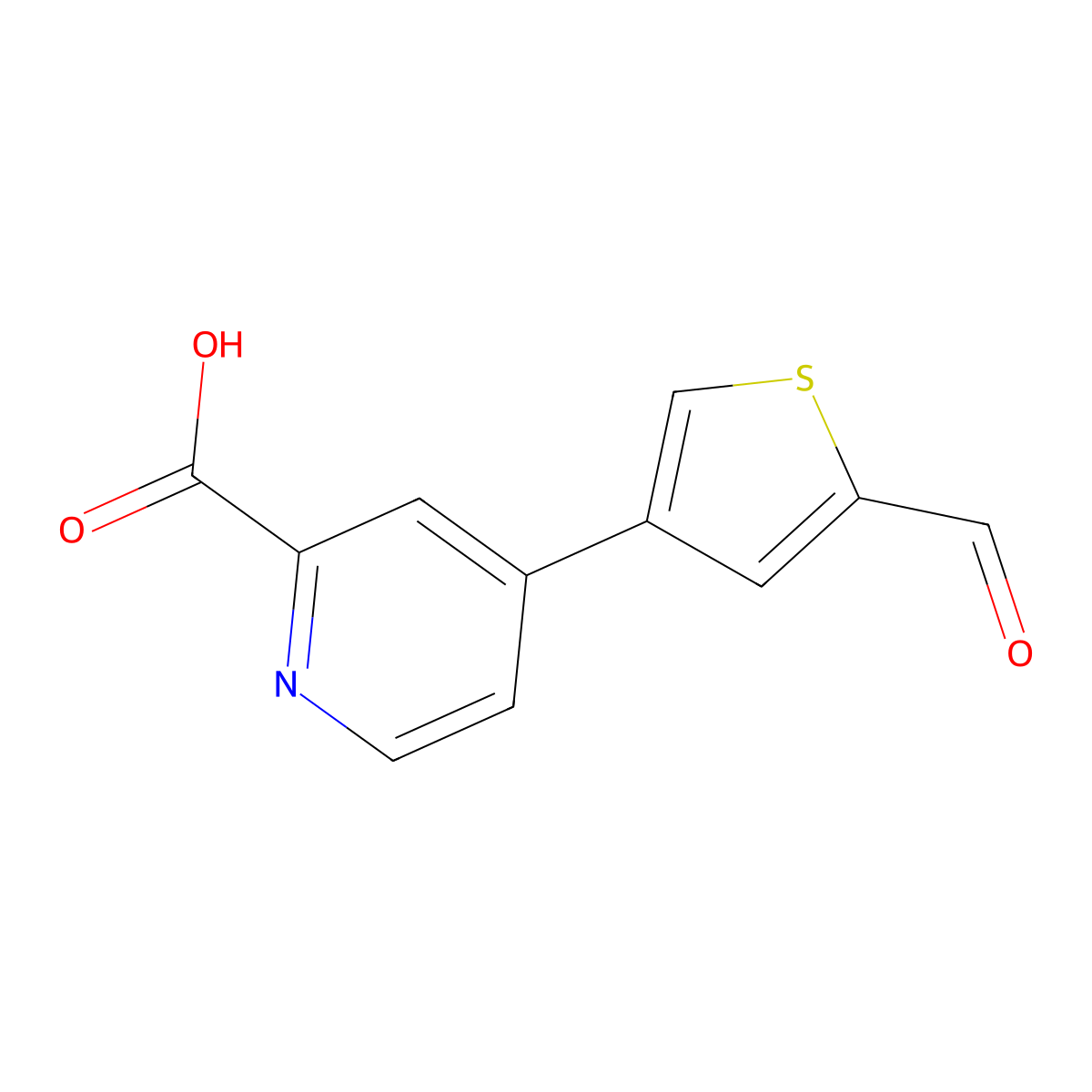 4-(2-Formylthiophen-4-YL)picolinic acid molecular structure, CAS 1261896-83-6