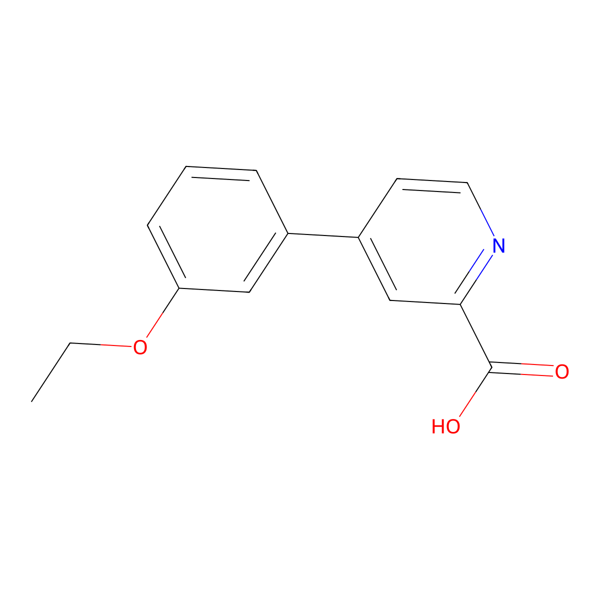 4-(3-Ethoxyphenyl)picolinic acid molecular structure, CAS 1261896-94-9