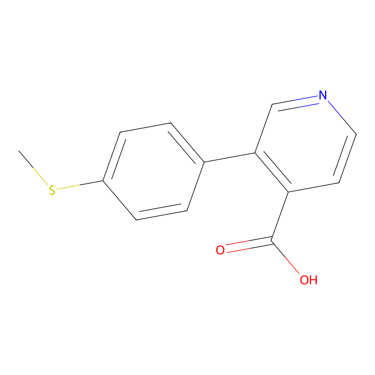 3-(4-Methylthiophenyl)isonicotinic acid molecular structure, CAS 1261896-97-2