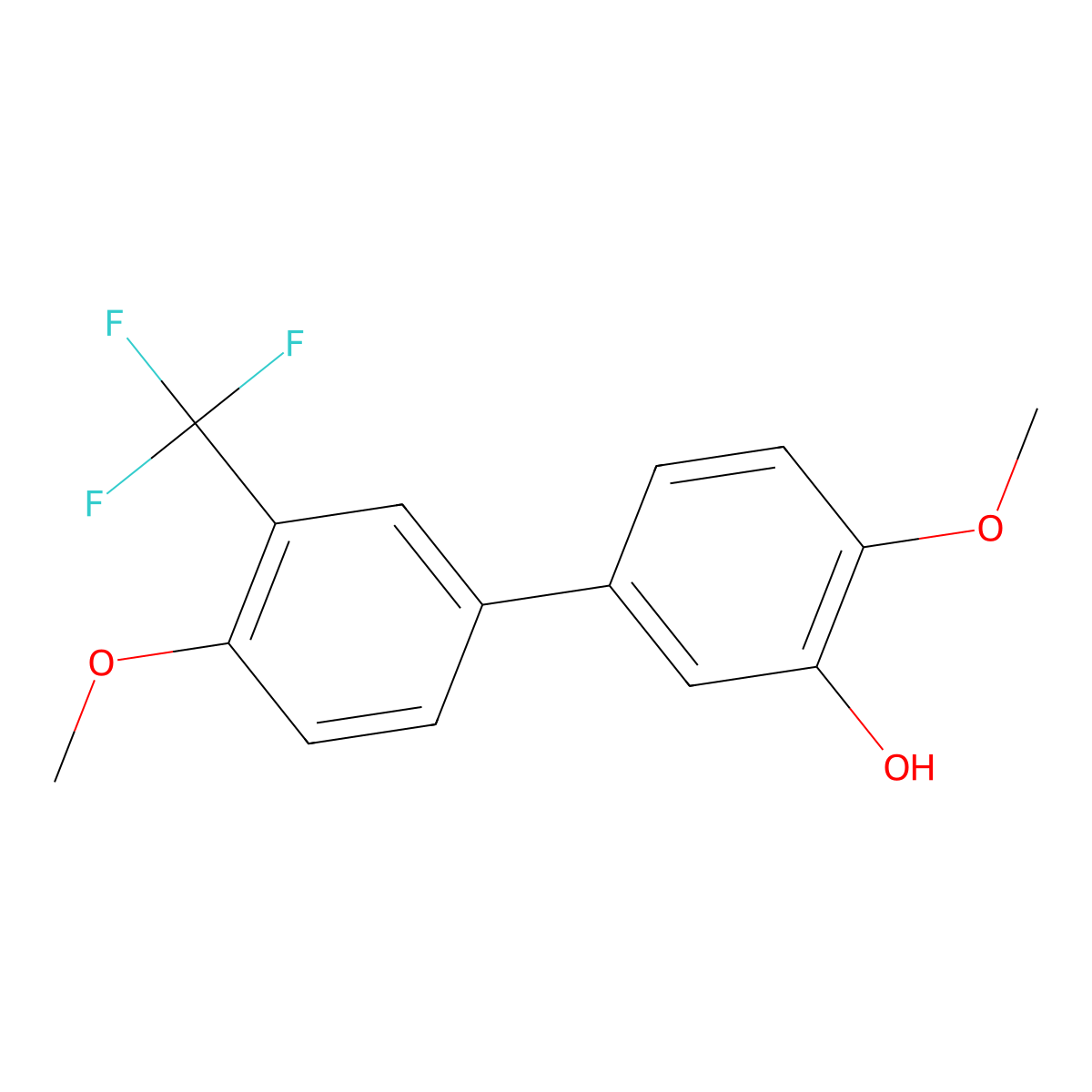 5-(4-Methoxy-3-trifluoromethylphenyl)-2-methoxyphenol molecular structure, CAS 1261897-00-0
