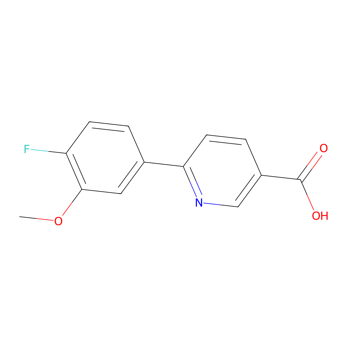 6-(4-Fluoro-3-methoxyphenyl)nicotinic acid molecular structure, CAS 1261897-04-4
