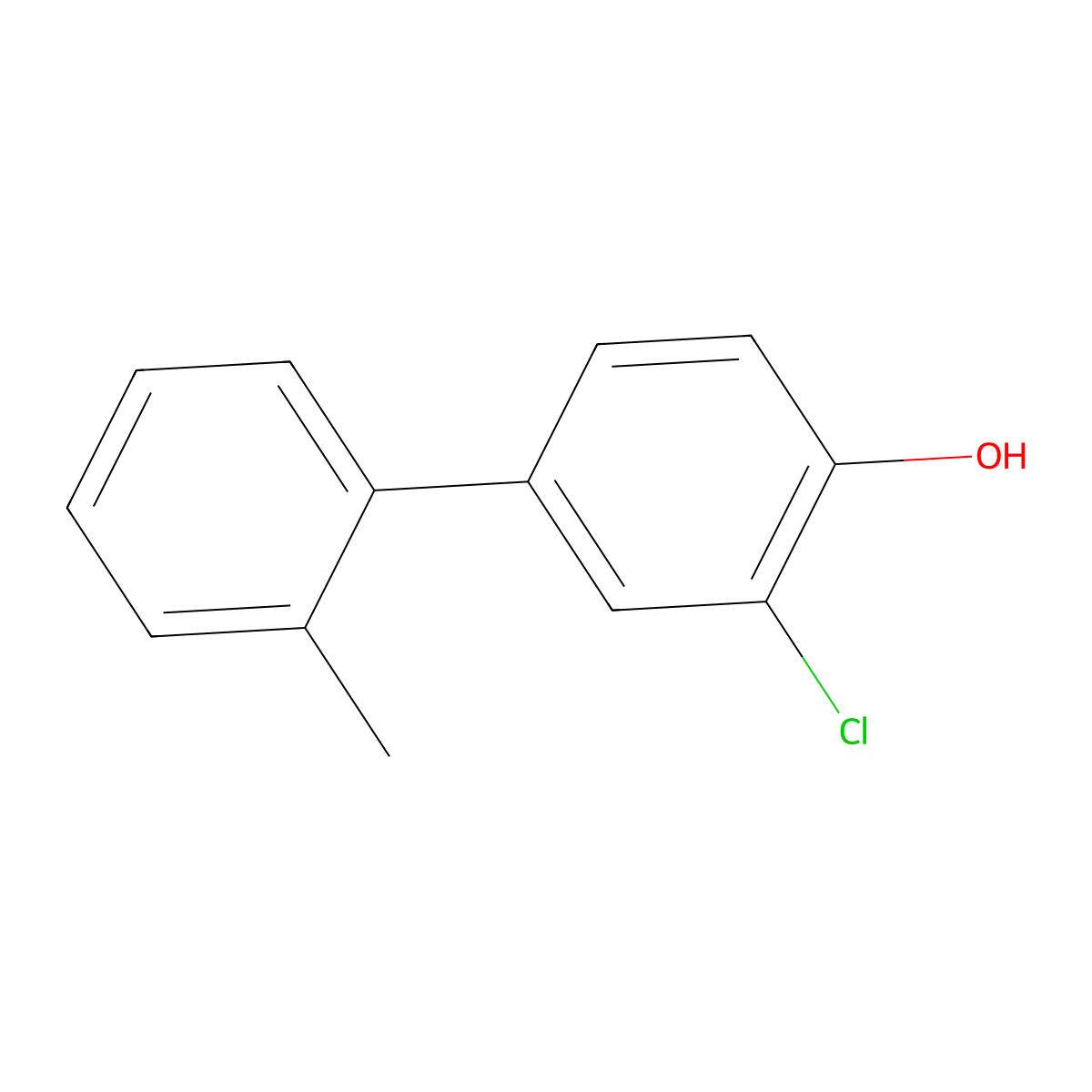 2-Chloro-4-(2-methylphenyl)phenol molecular structure, CAS 1261897-08-8