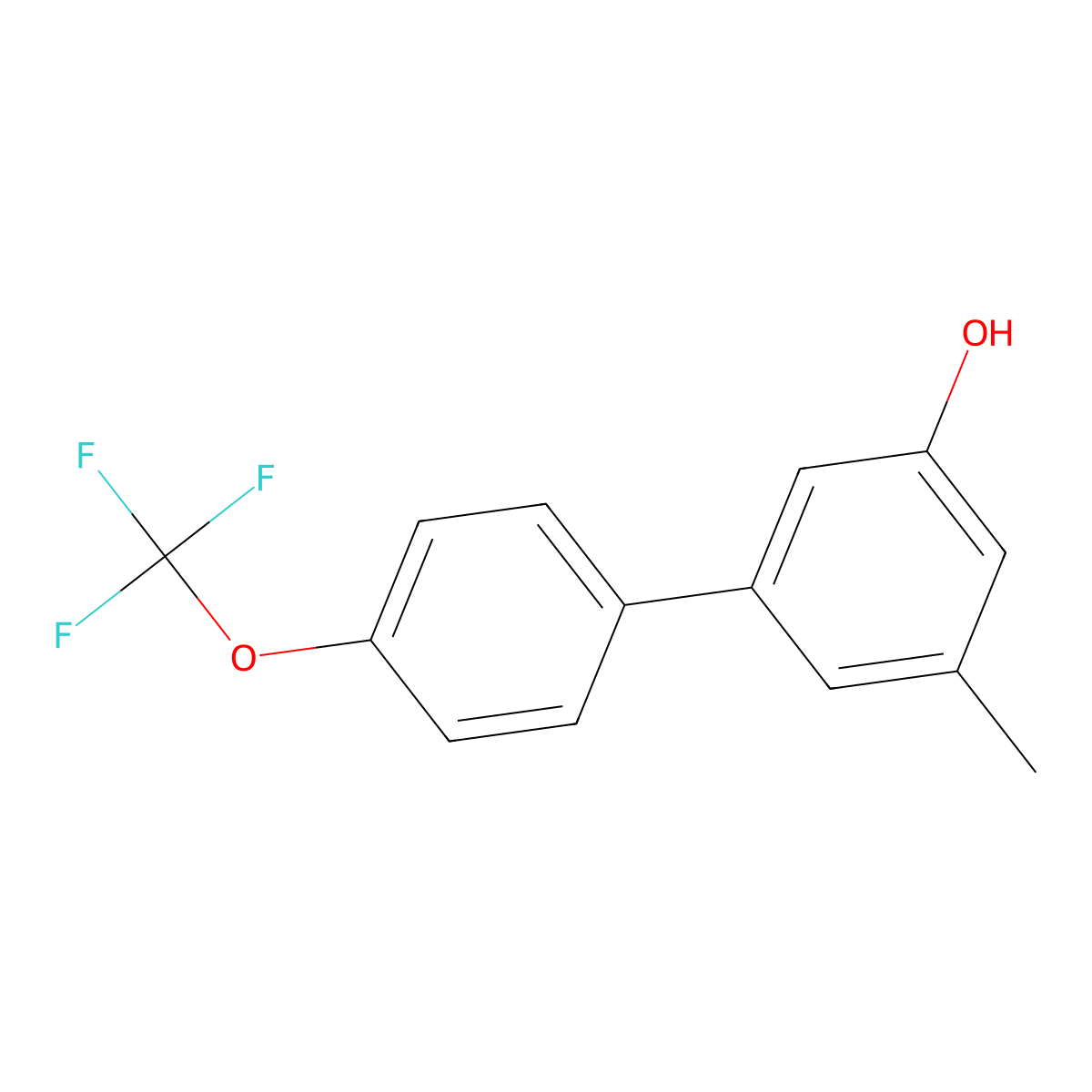 3-Methyl-5-(4-trifluoromethoxyphenyl)phenol molecular structure, CAS 1261897-09-9