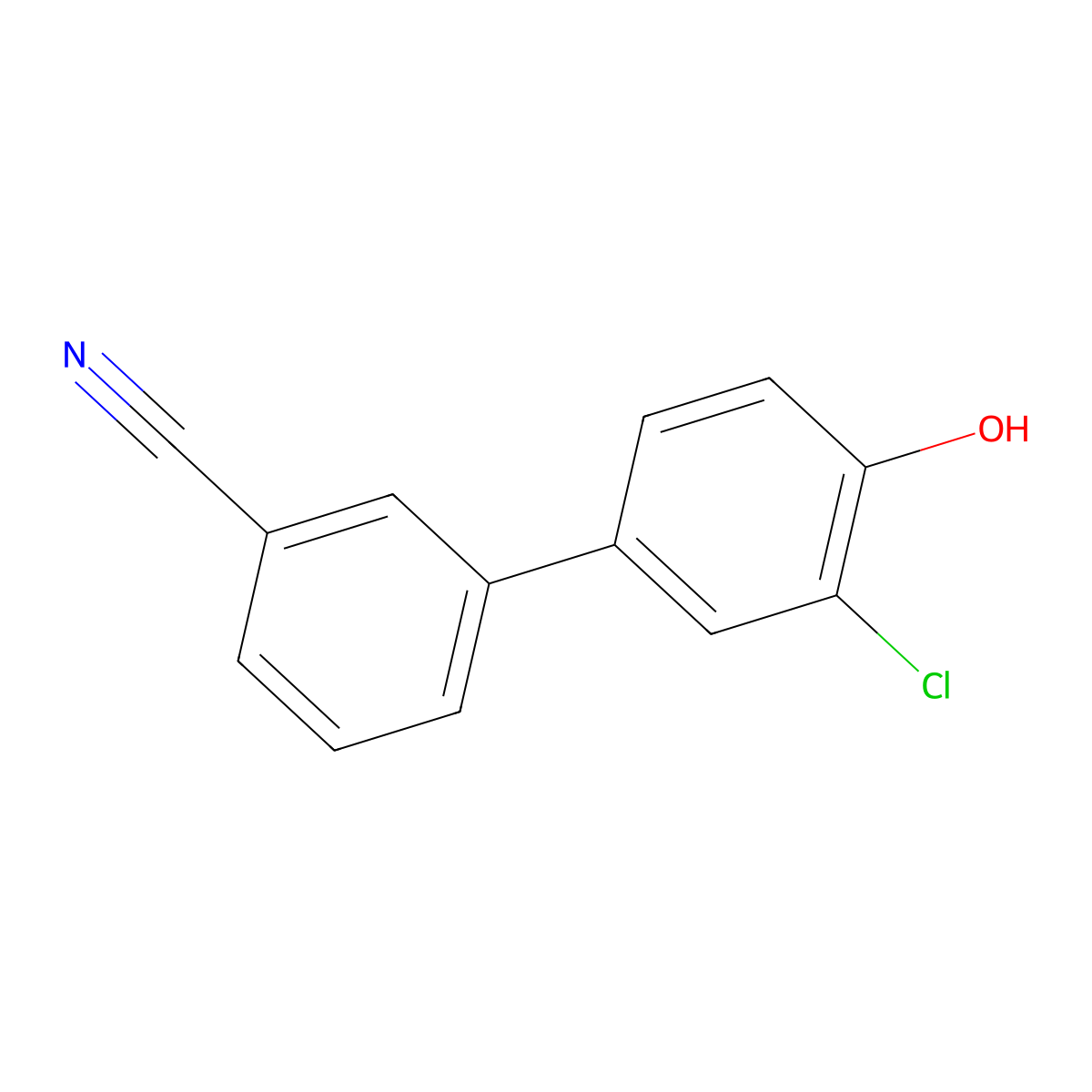 2-Chloro-4-(3-cyanophenyl)phenol molecular structure, CAS 1261897-14-6