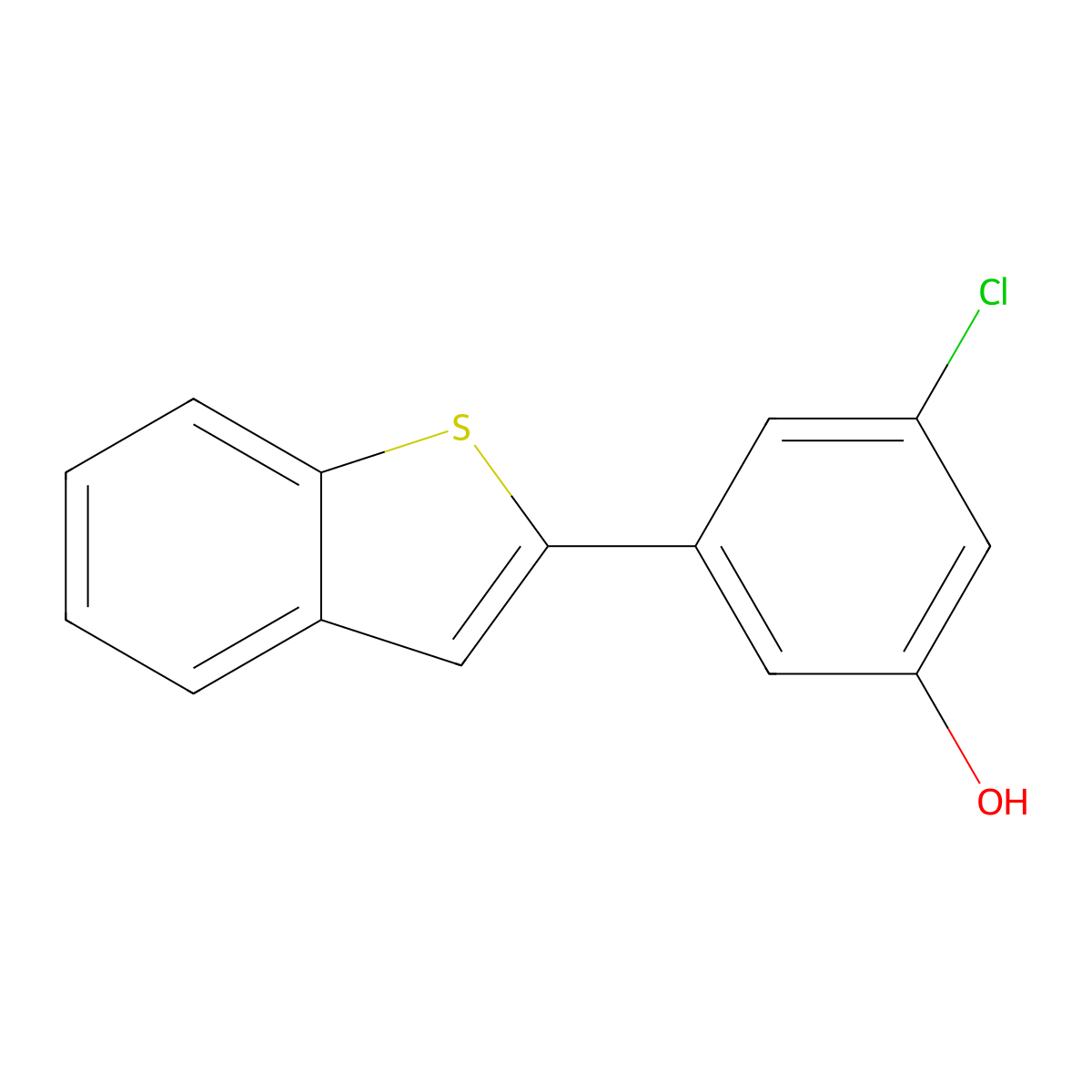 5-[Benzo(b)thiophen-2-yl]-3-chlorophenol molecular structure, CAS 1261897-23-7
