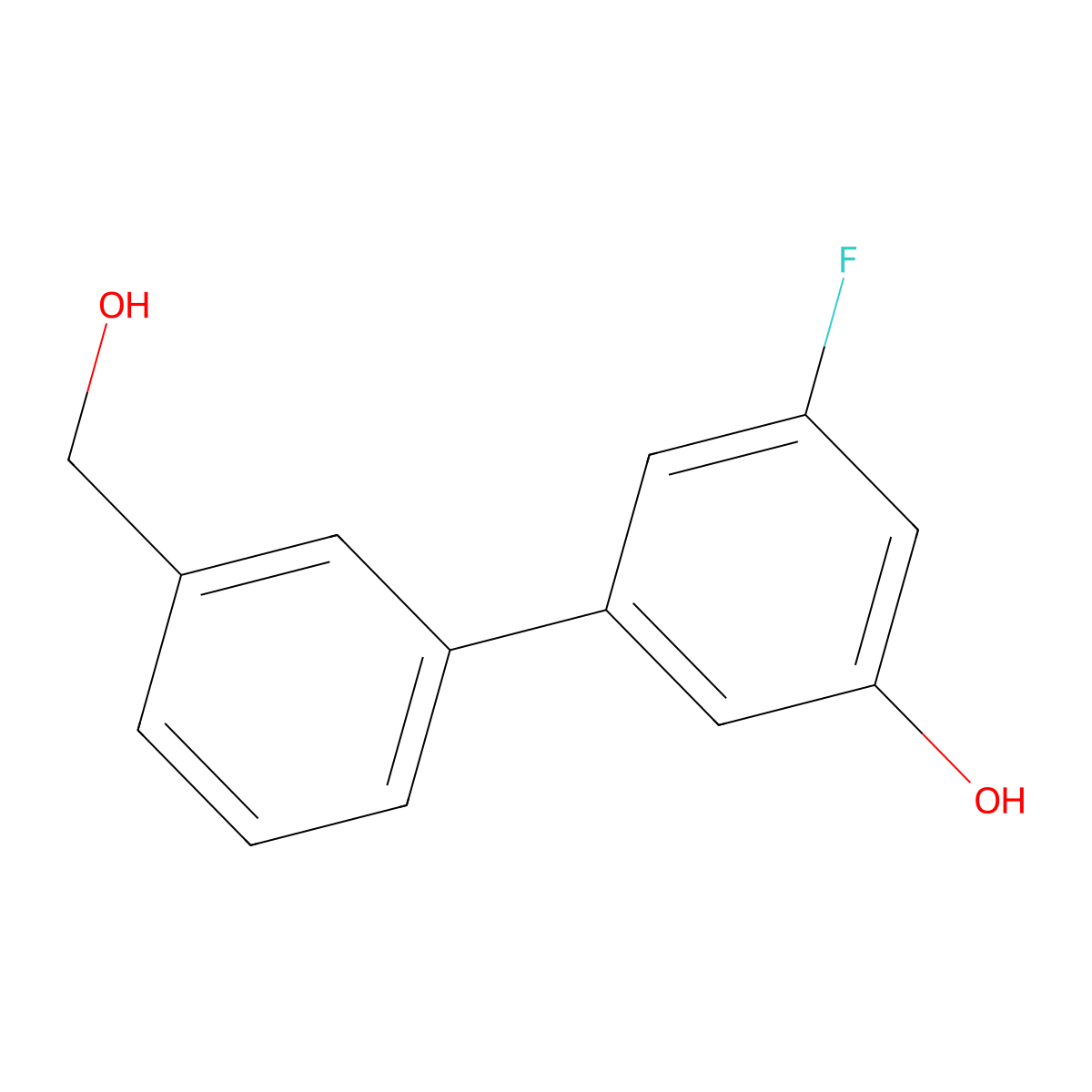 3-Fluoro-5-(3-hydroxymethylphenyl)phenol molecular structure, CAS 1261897-24-8