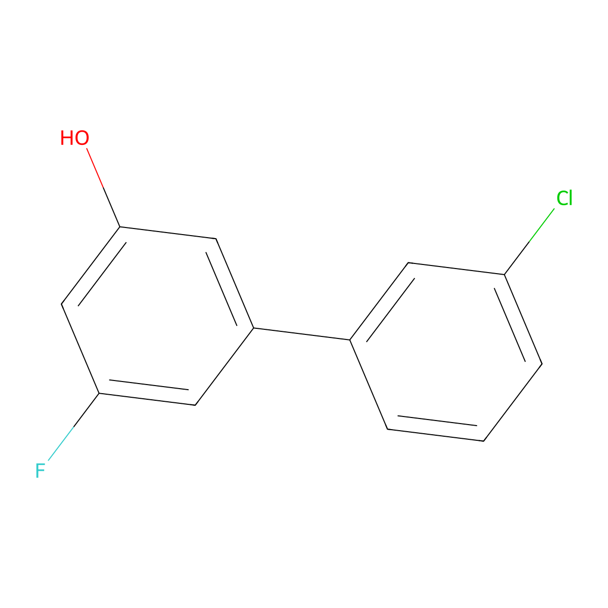 5-(3-Chlorophenyl)-3-fluorophenol molecular structure, CAS 1261897-27-1