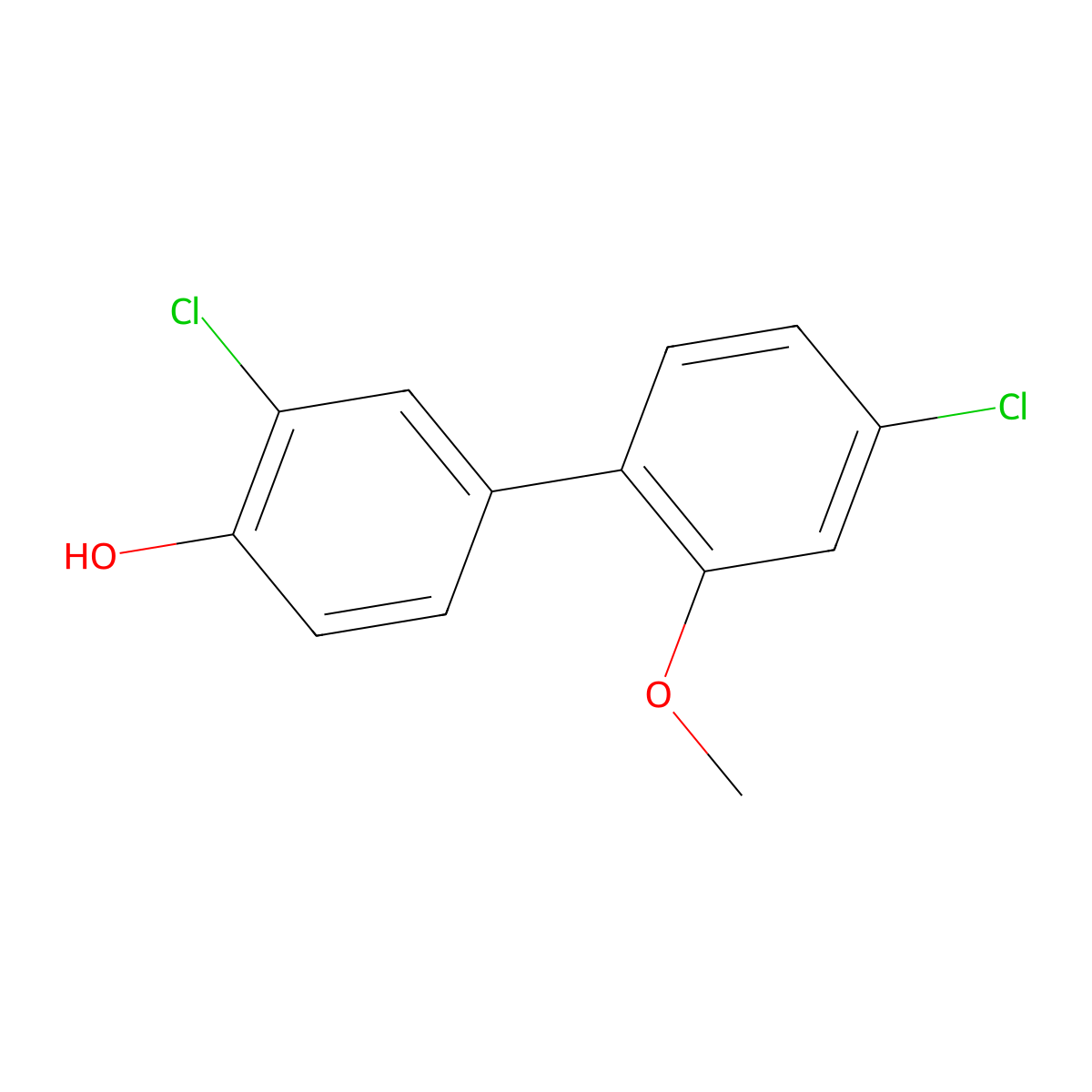 2-Chloro-4-(4-chloro-2-methoxyphenyl)phenol molecular structure, CAS 1261897-28-2
