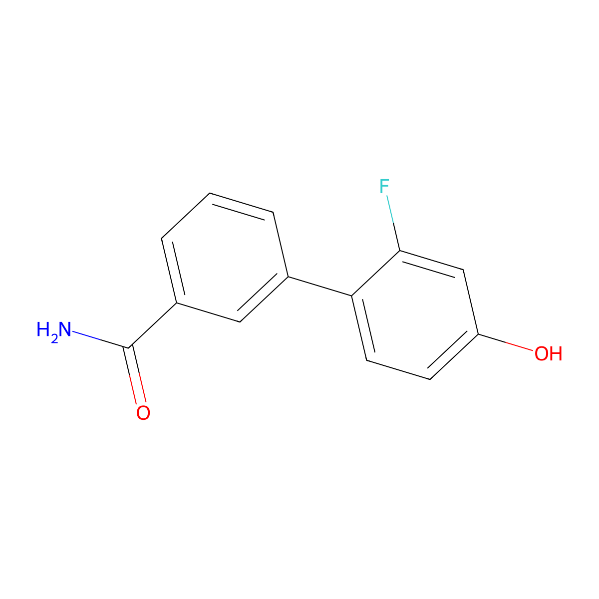 4-(3-Aminocarbonylphenyl)-3-fluorophenol molecular structure, CAS 1261897-34-0