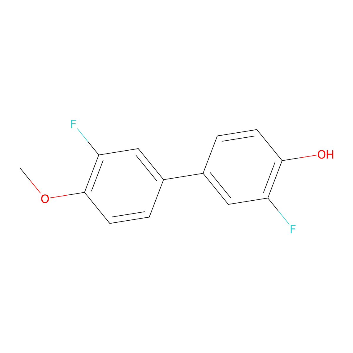 2-Fluoro-4-(3-fluoro-4-methoxyphenyl)phenol molecular structure, CAS 1261897-57-7