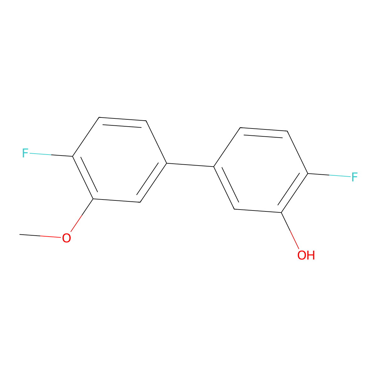 2-Fluoro-5-(4-fluoro-3-methoxyphenyl)phenol molecular structure, CAS 1261897-59-9
