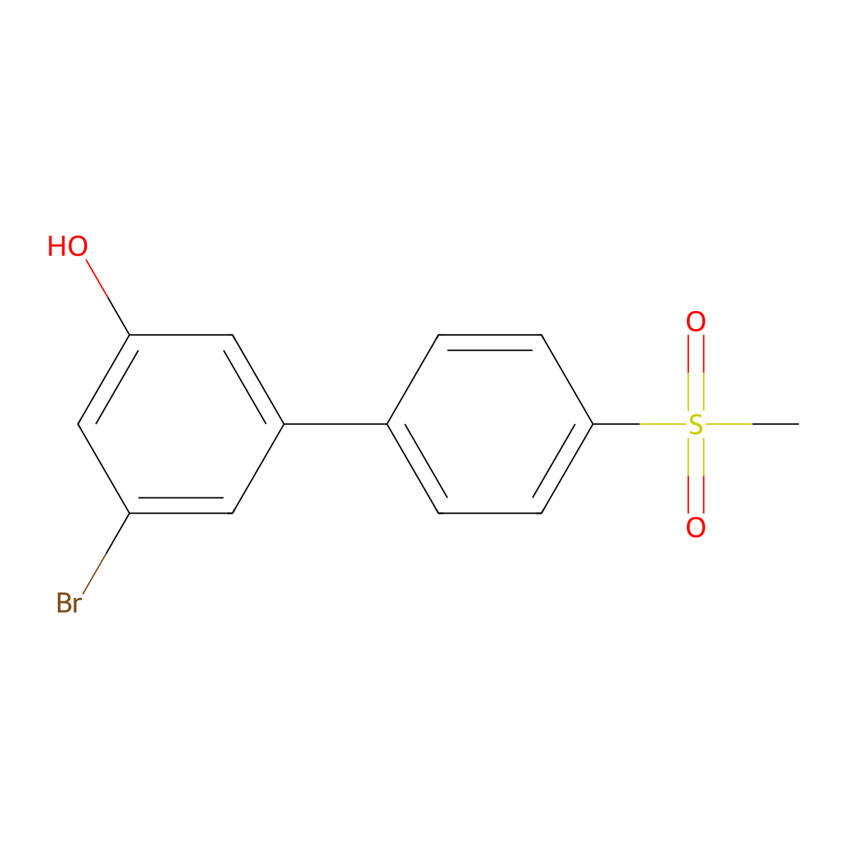 3-Bromo-5-(4-methylsulfonylphenyl)phenol molecular structure, CAS 1261897-60-2
