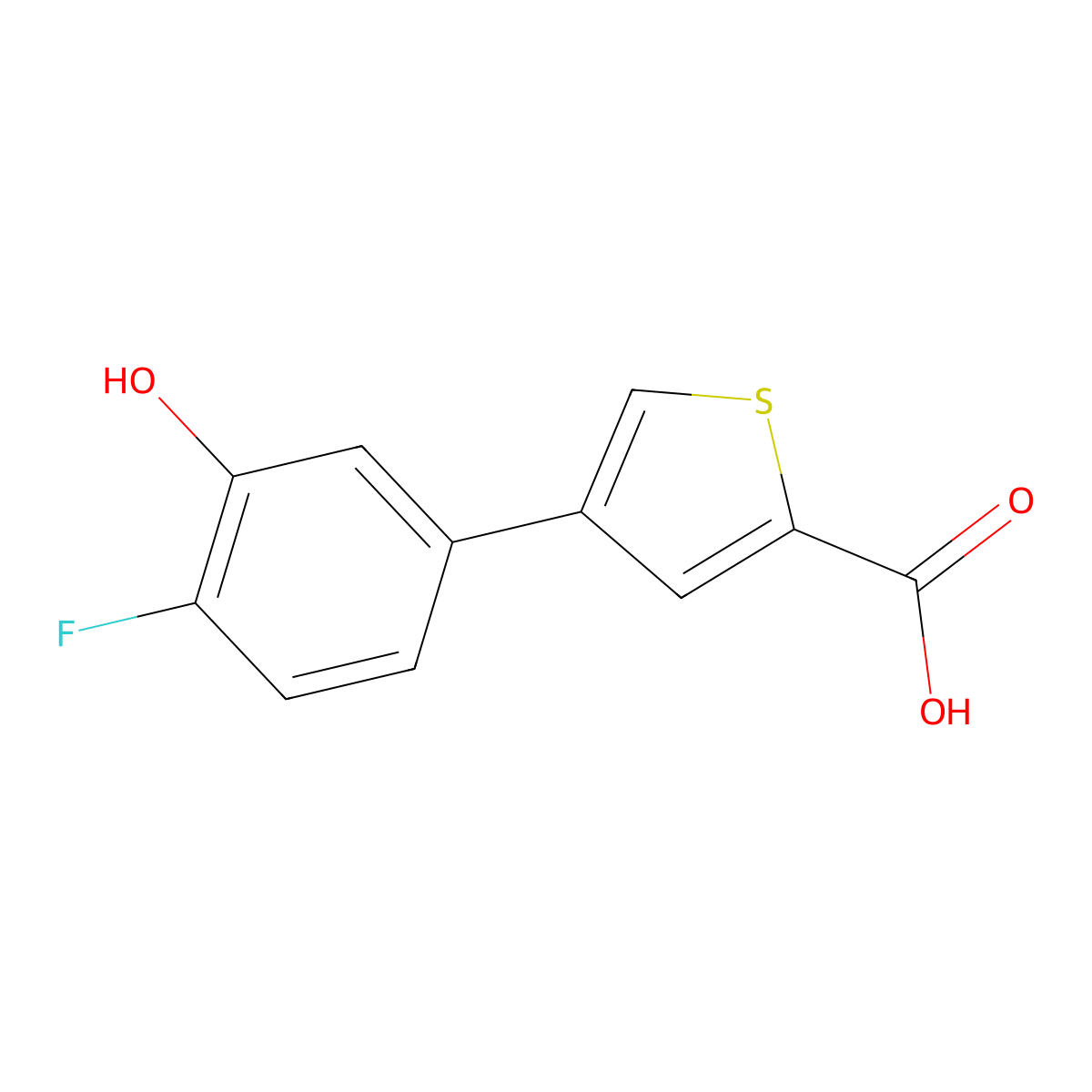 4-(4-Fluoro-3-hydroxyphenyl)thiophene-2-carboxylic acid molecular structure, CAS 1261897-65-7