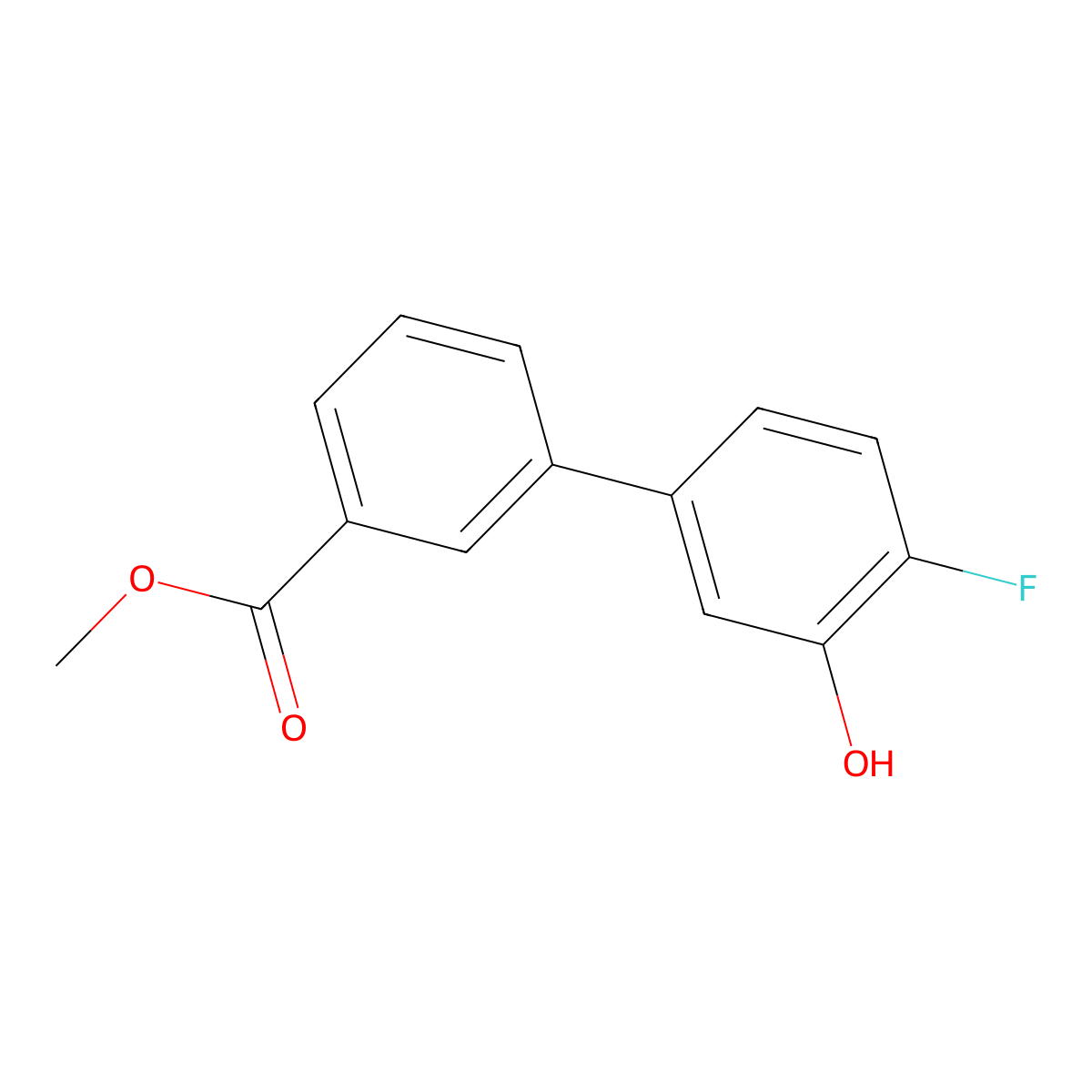 2-Fluoro-5-(3-methoxycarbonylphenyl)phenol molecular structure, CAS 1261897-75-9