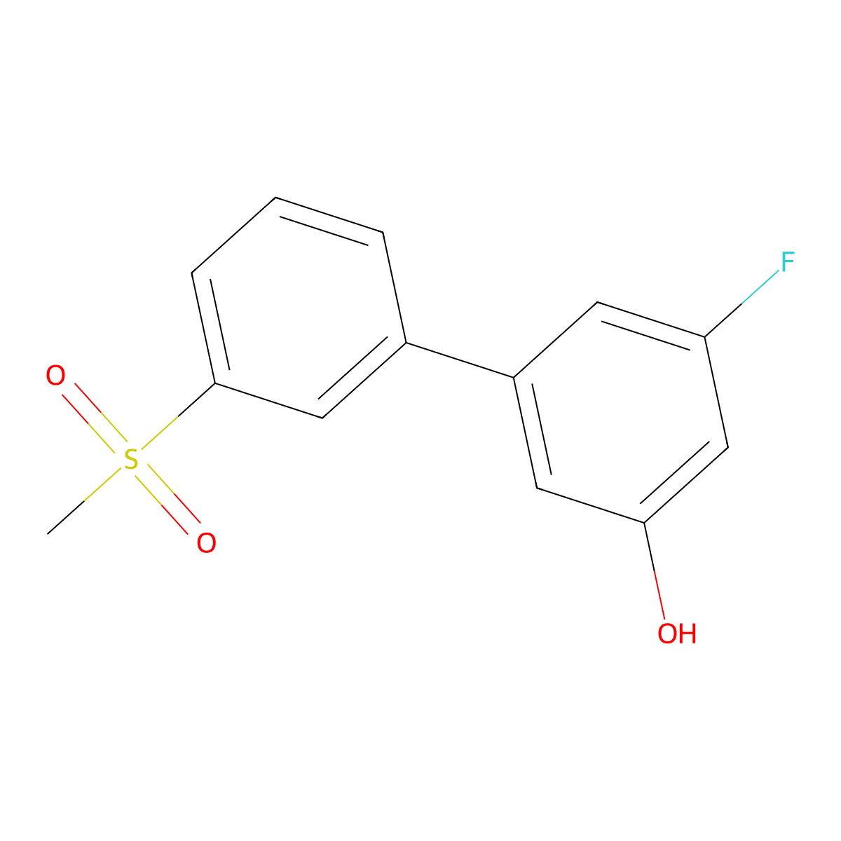 3-Fluoro-5-(3-methylsulfonylphenyl)phenol molecular structure, CAS 1261897-90-8