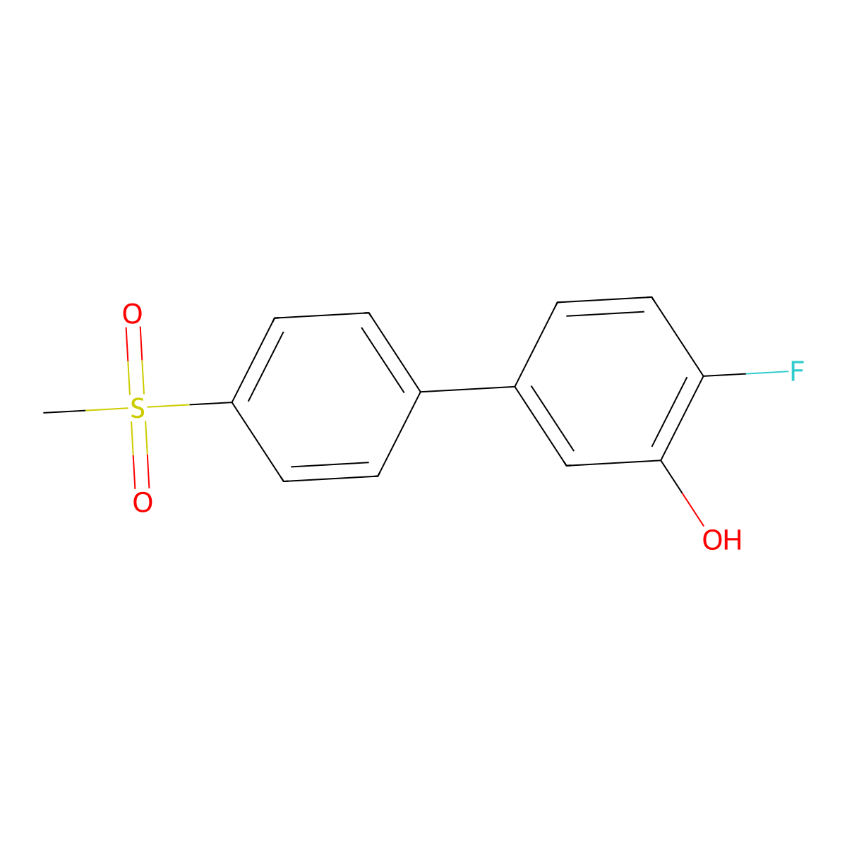 2-Fluoro-5-(4-methylsulfonylphenyl)phenol molecular structure, CAS 1261897-91-9