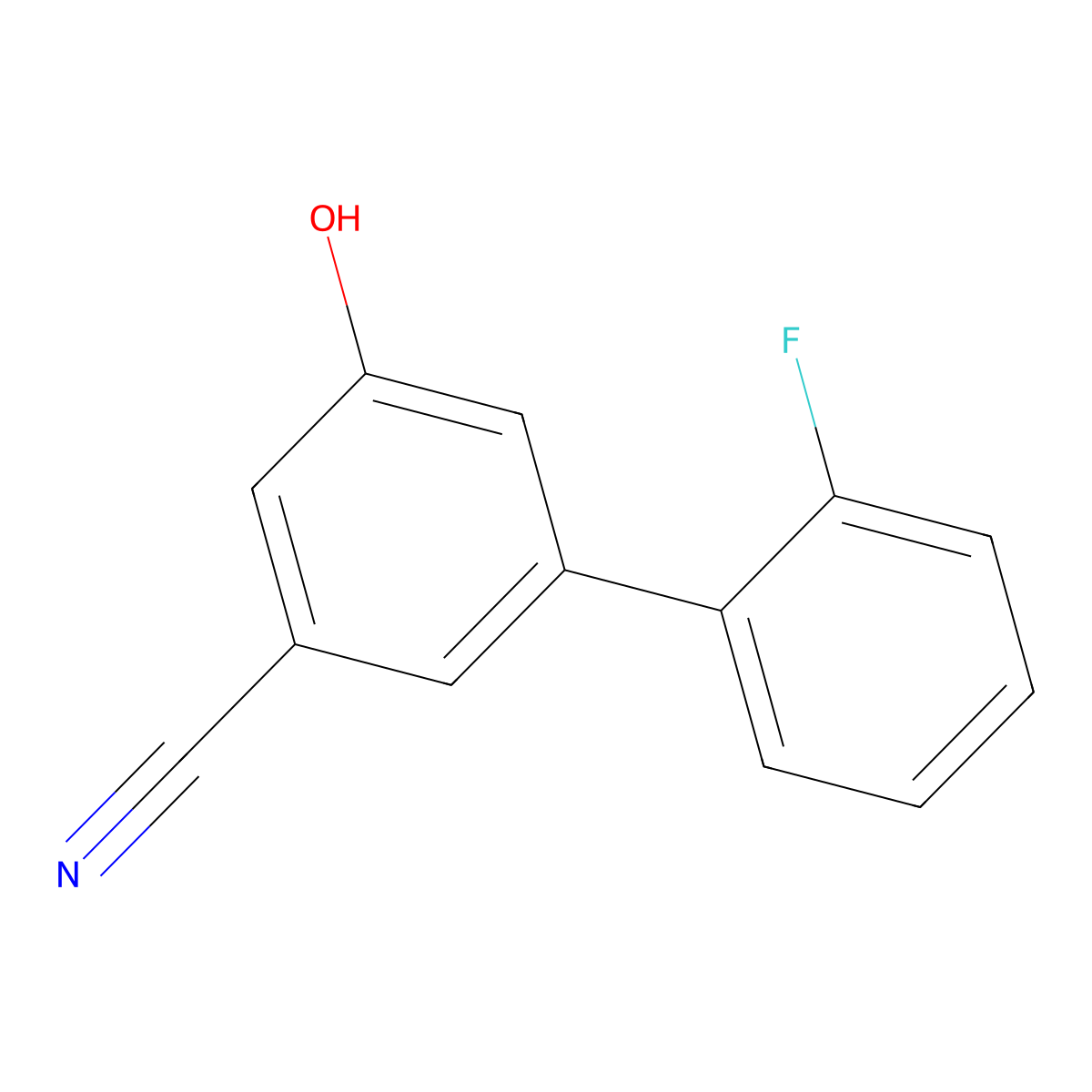 3-Cyano-5-(2-fluorophenyl)phenol molecular structure, CAS 1261897-95-3