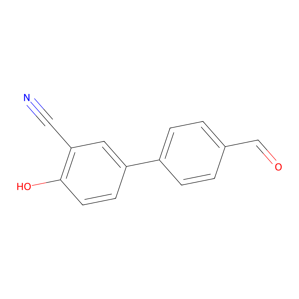 2-Cyano-4-(4-formylphenyl)phenol molecular structure, CAS 1261897-96-4