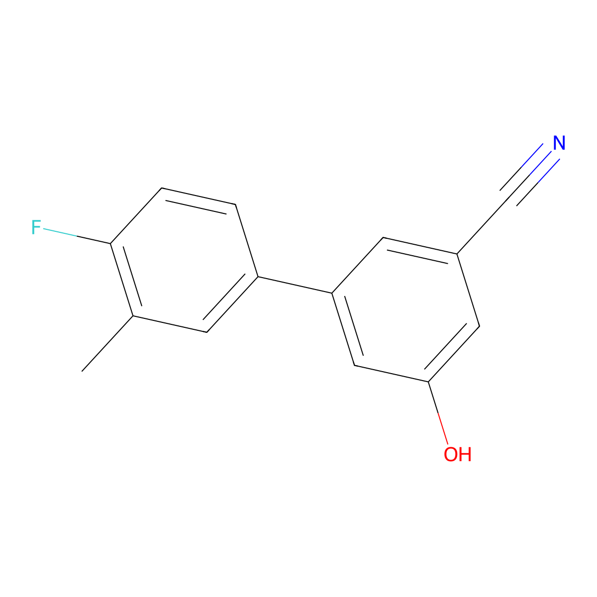 3-Cyano-5-(4-fluoro-3-methylphenyl)phenol molecular structure, CAS 1261897-98-6