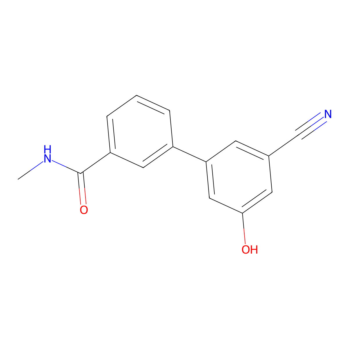 3-Cyano-5-[3-(N-methylaminocarbonyl)phenyl]phenol molecular structure, CAS 1261898-02-5