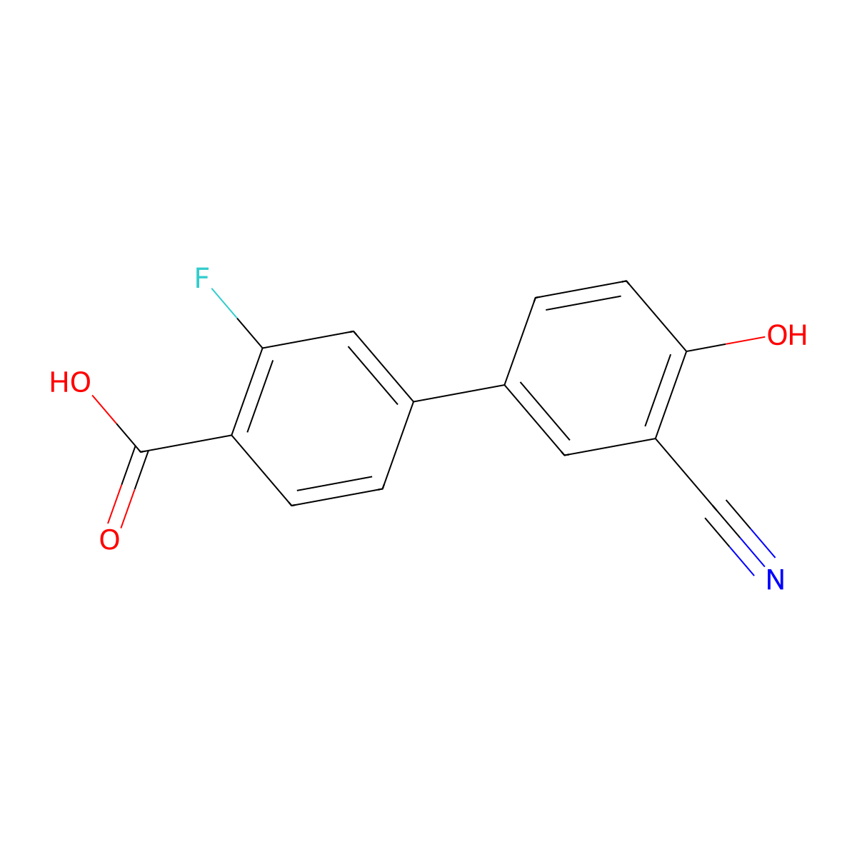 4-(4-Carboxy-3-fluorophenyl)-2-cyanophenol molecular structure, CAS 1261898-03-6