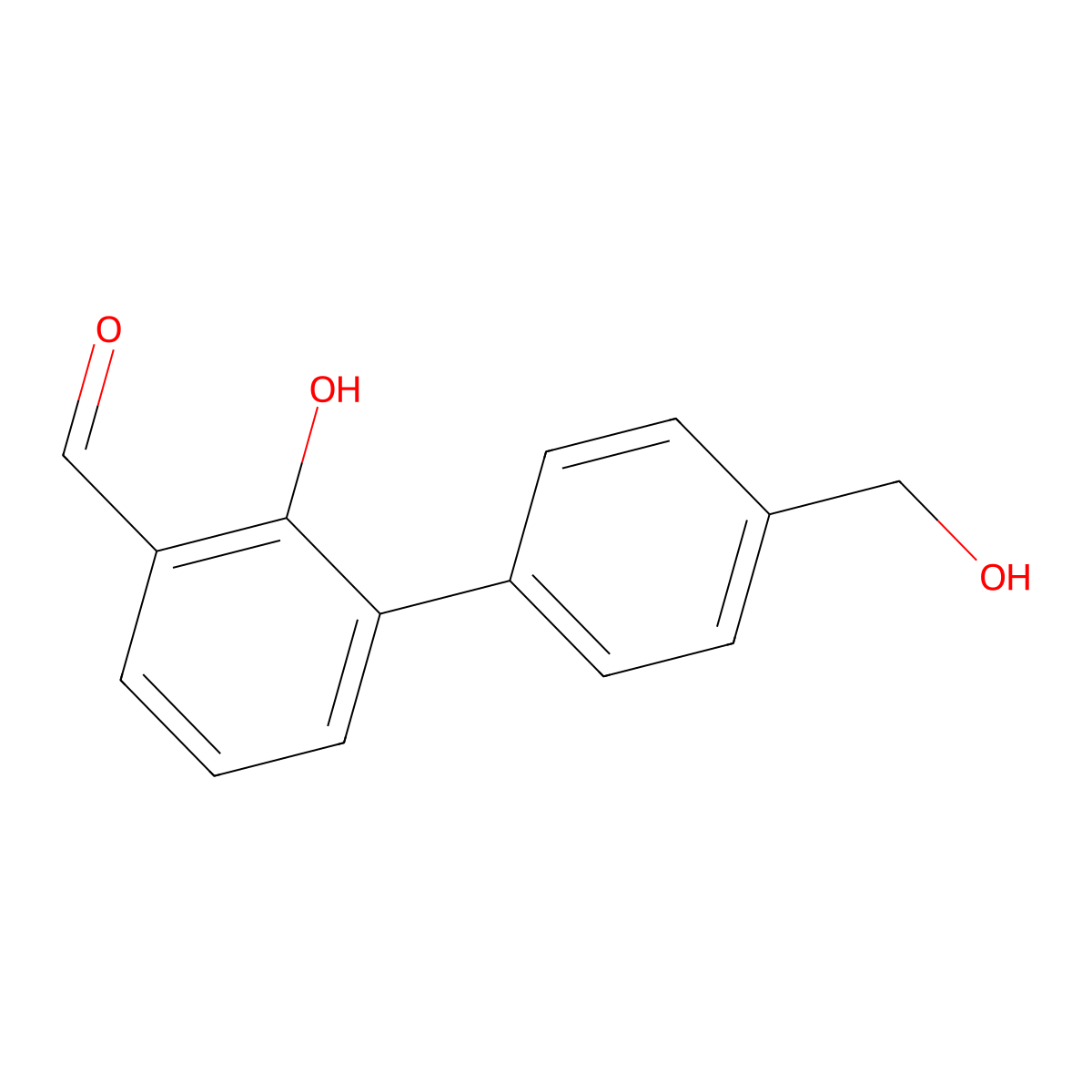 2-Formyl-6-(4-hydroxymethylphenyl)phenol molecular structure, CAS 1261898-11-6