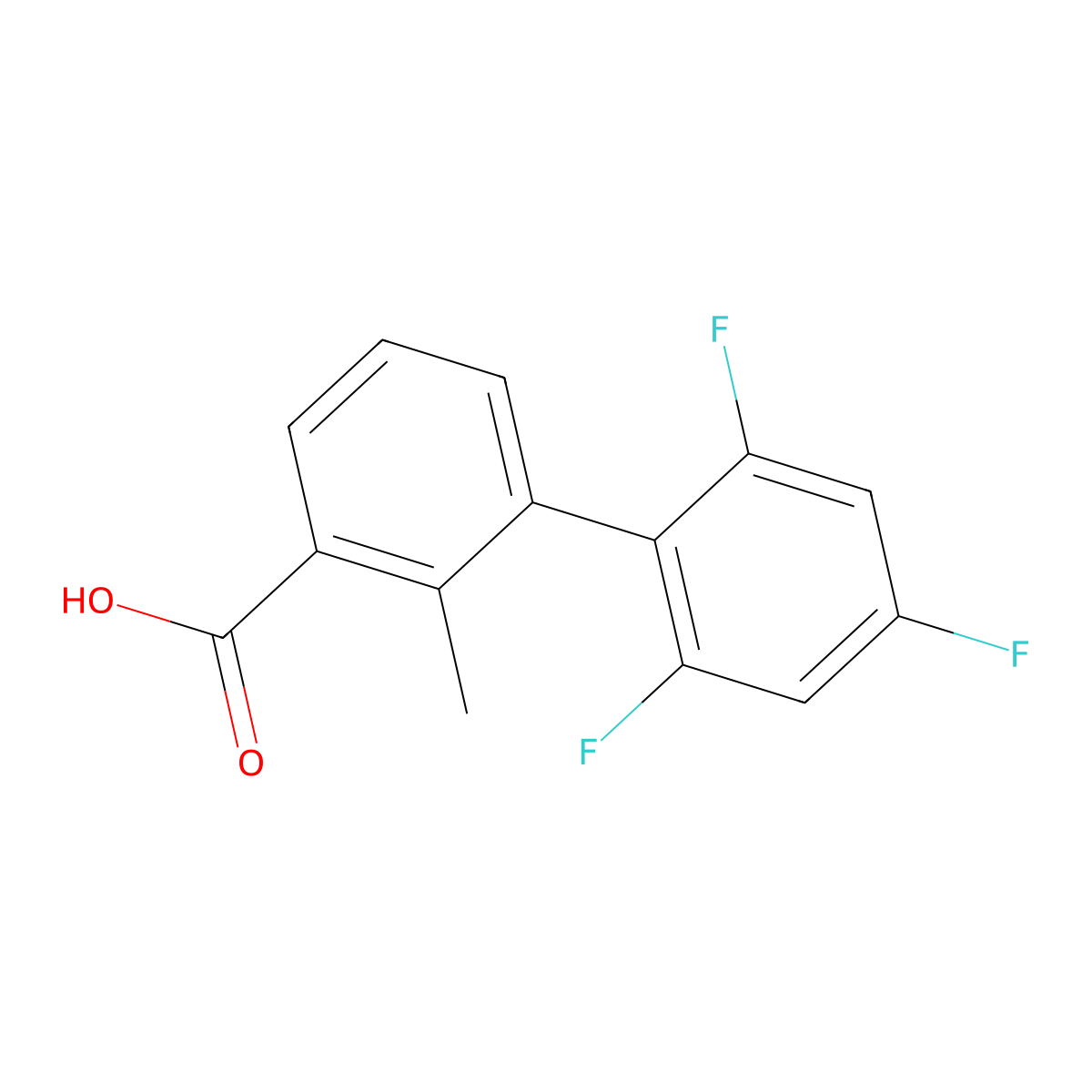 2-Methyl-3-(2,4,6-trifluorophenyl)benzoic acid molecular structure, CAS 1261898-16-1