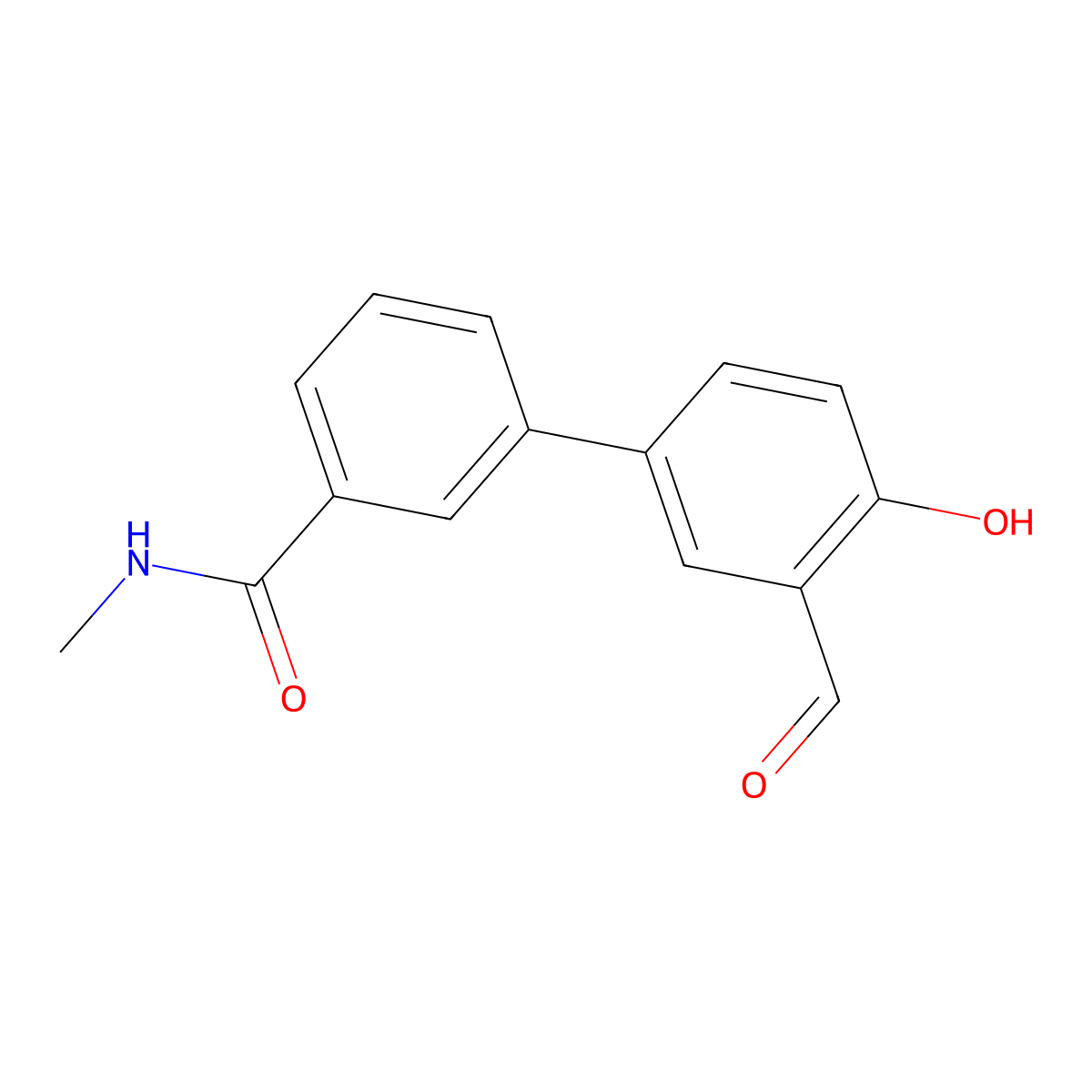 2-Formyl-4-[3-(N-methylaminocarbonyl)phenyl]phenol molecular structure, CAS 1261898-17-2