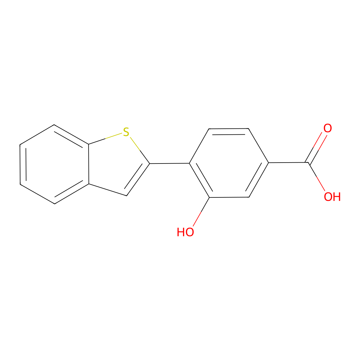 4-[Benzo(b)thiophen-2-yl]-3-hydroxybenzoic acid molecular structure, CAS 1261898-18-3