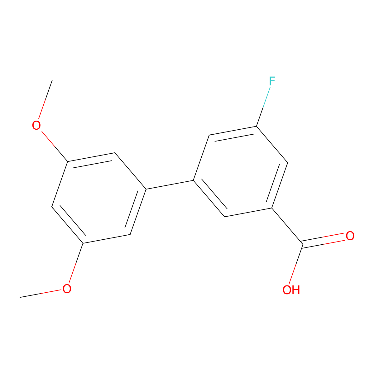 3-(3,5-Dimethoxyphenyl)-5-fluorobenzoic acid molecular structure, CAS 1261898-21-8