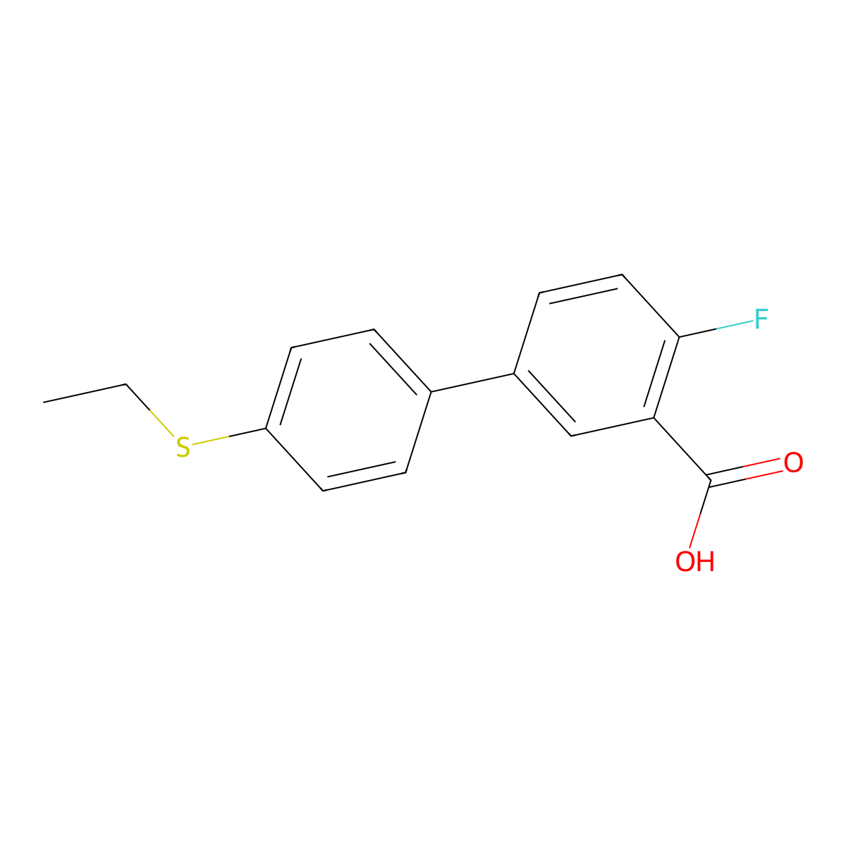 5-(4-Ethylthiophenyl)-2-fluorobenzoic acid molecular structure, CAS 1261898-27-4